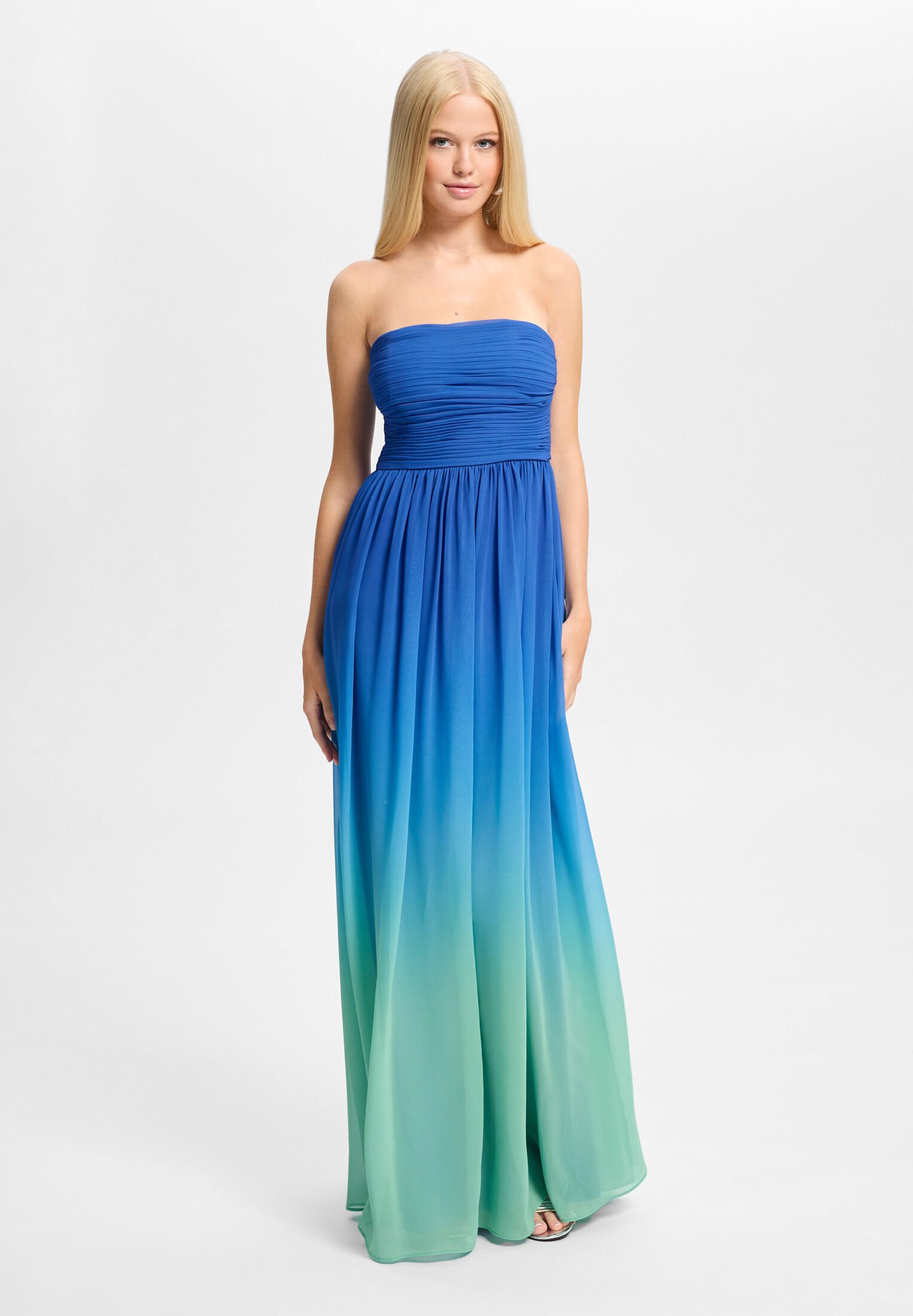 Hey Kyla Abendkleid - Abendkleid mit Chiffonrock im Ombré-Look Oberteil in figurbetonter Passform