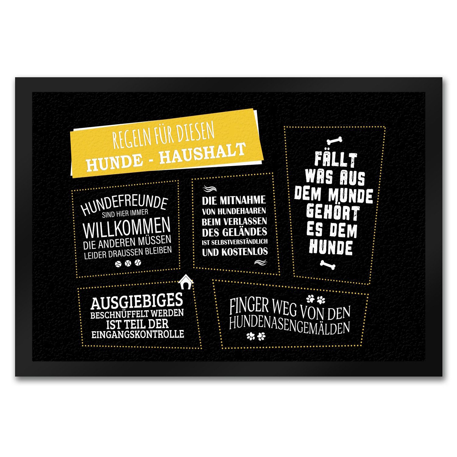 speecheese Fußmatte Regeln Hunde Haushalt Fußmatte mit Motiv Fußabtreter günstig online kaufen