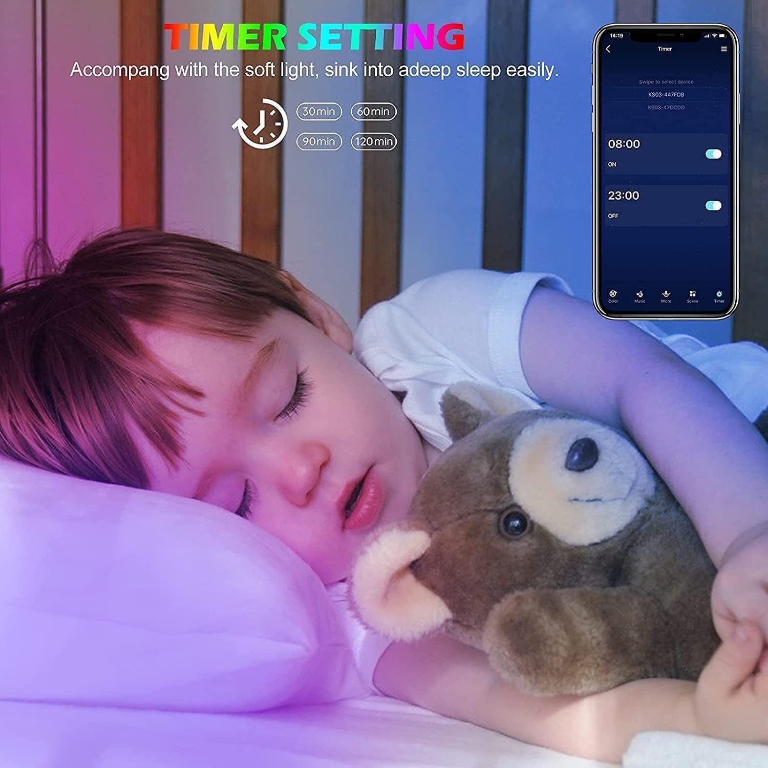Athlix LED-Streifen RGB LED Lichterkette mit intelligenter Farbwechselfunktion, mit APP & Fernbedienung, über 1 Millionen Farben – Bild 4 von 5