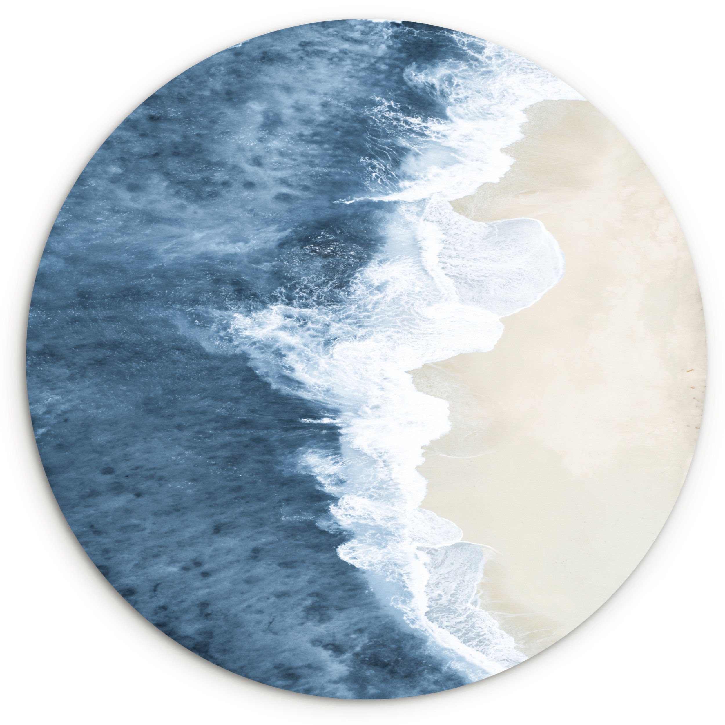 (1 MuchoWow Strand Gemälde Forex, Wanddekoration St), Wasser Wandbild, Rundes - cm - Wohnzimmer, Kreis - 30x30 Natur, Meer