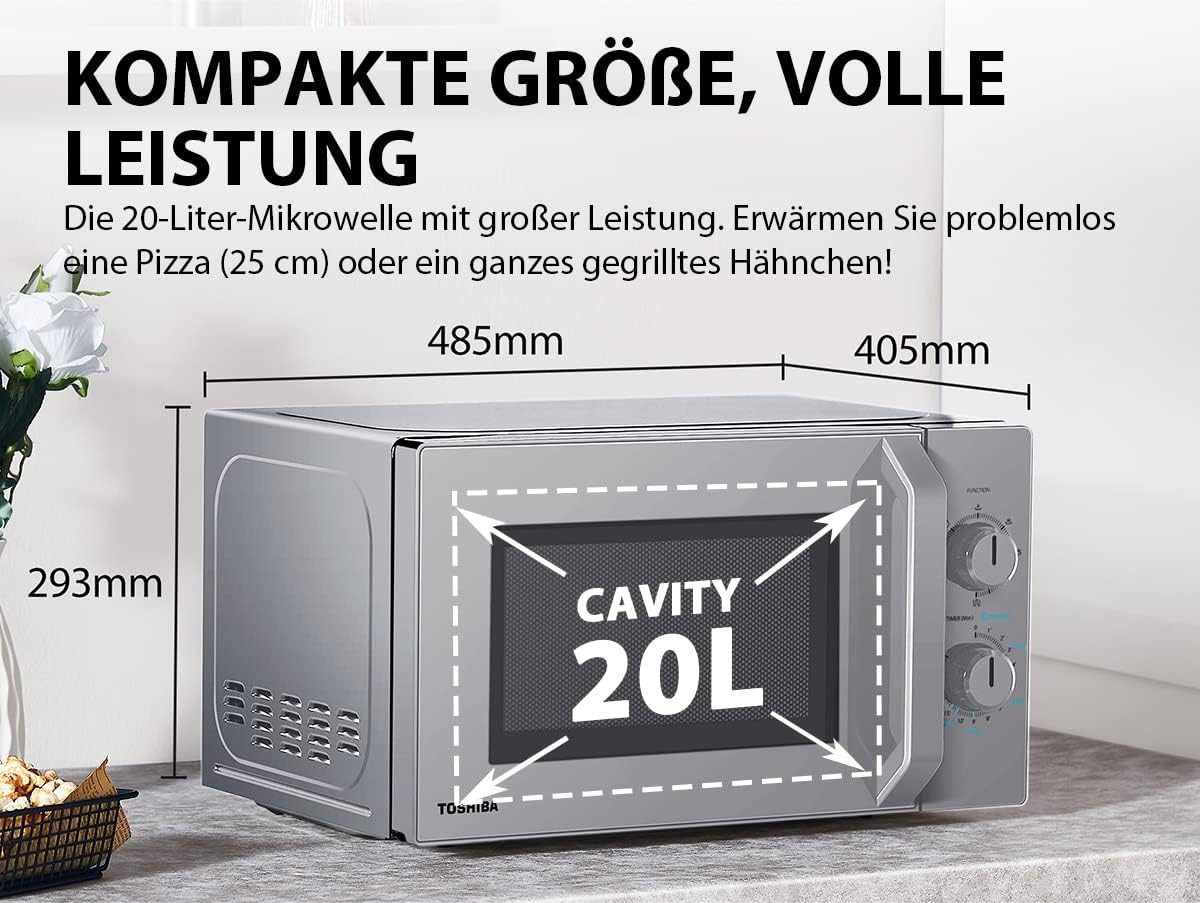 Toshiba Mikrowelle MW2-MG20PF(SL), Grill, Mikrowelle, 20 l, mit Grill