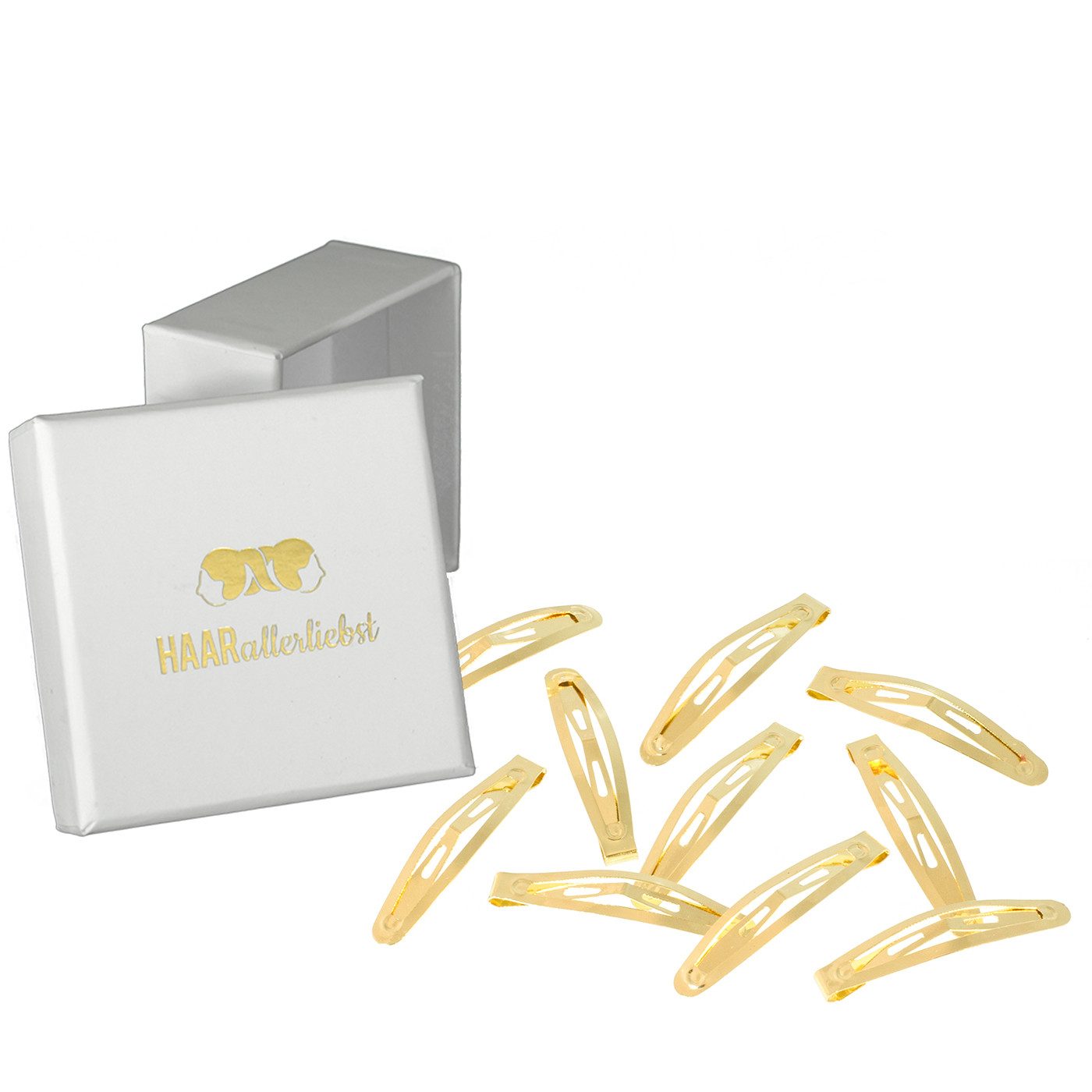 HAARallerliebst Haarspange für dickes Haar, Spar-Set, 10-tlg., Farbe gold, 42cm lang