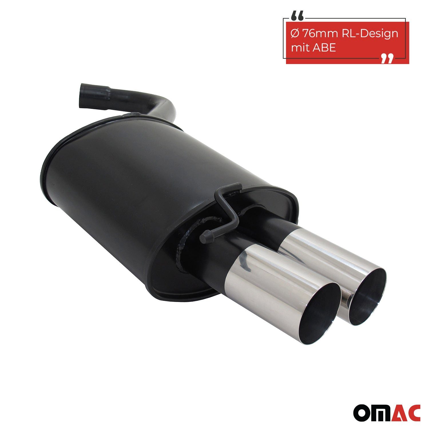 OMAC Auspuff-Flexrohr Novus Sportauspuff für BMW E90 / E91 2x76mm Endschalldämpfer mit ABE