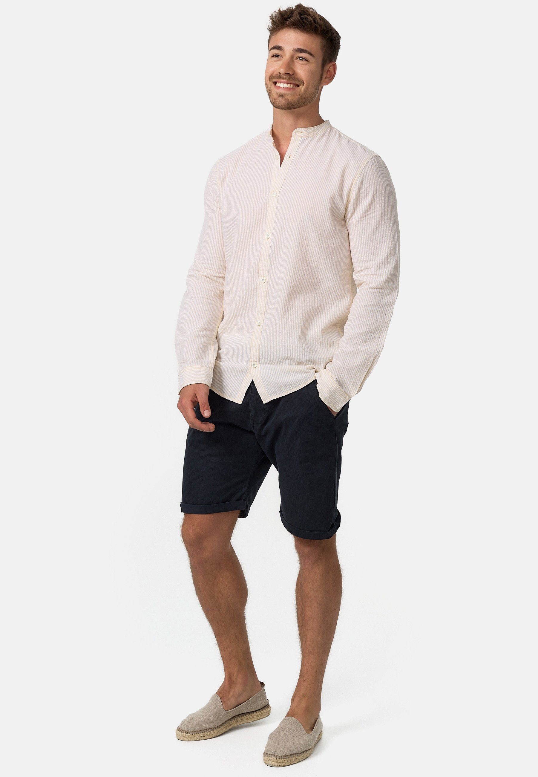INDICODE Chinoshorts Herren Estrada Chino Shorts Herrenshorts mit 4 Taschen und Stoffpatch am Bund – Bild 5 von 5