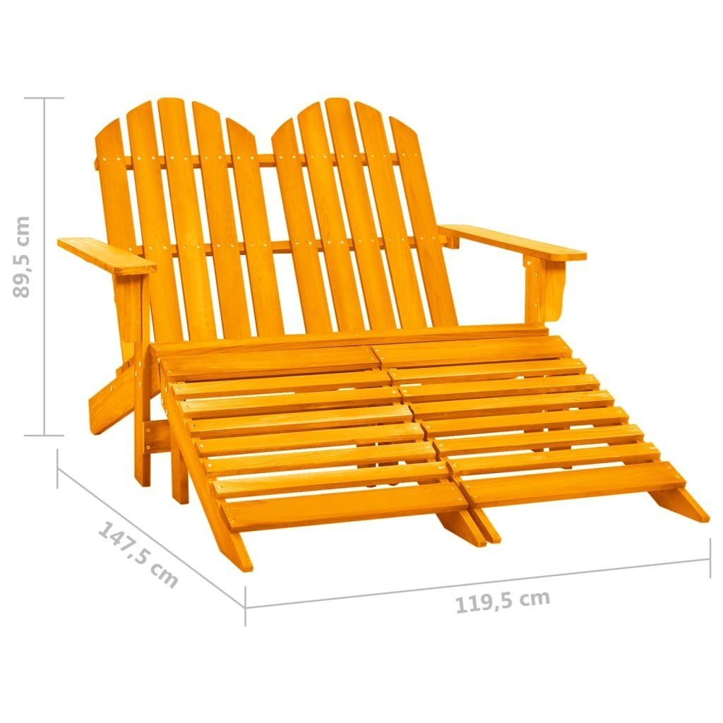 vidaXL Gartenstuhl 2-Sitzer Fußstütze Orange orange orange (1 Tannenholz St) Adirondack-Gartenbank mit 