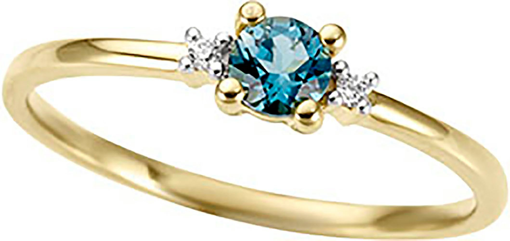 Firetti Fingerring Schmuck Geschenk Gold 333 Damenring Goldring Edelstein Solitär, mit London Blue Topas - mit Diamanten