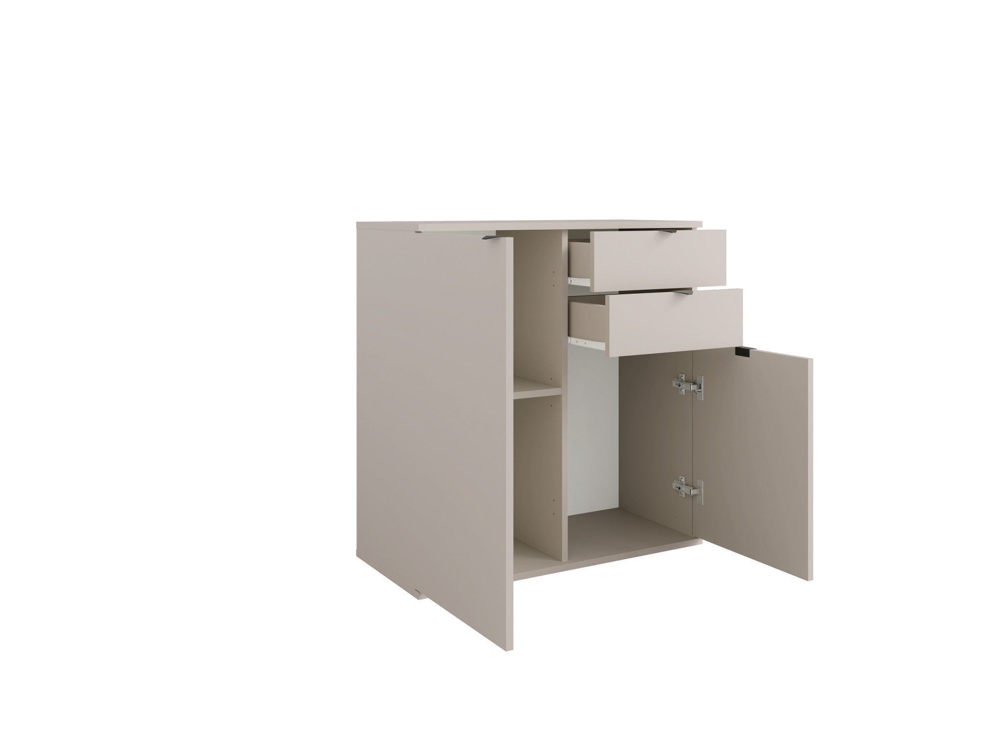 OTTO home Kommode THALIAANA Sideboard mit 2 Türen und 2 Schubladen, Breite 80 cm, Schrank in 3 Farben erhältlich, schwarze Metallgriffe, viel Stauraum – Bild 5 von 5