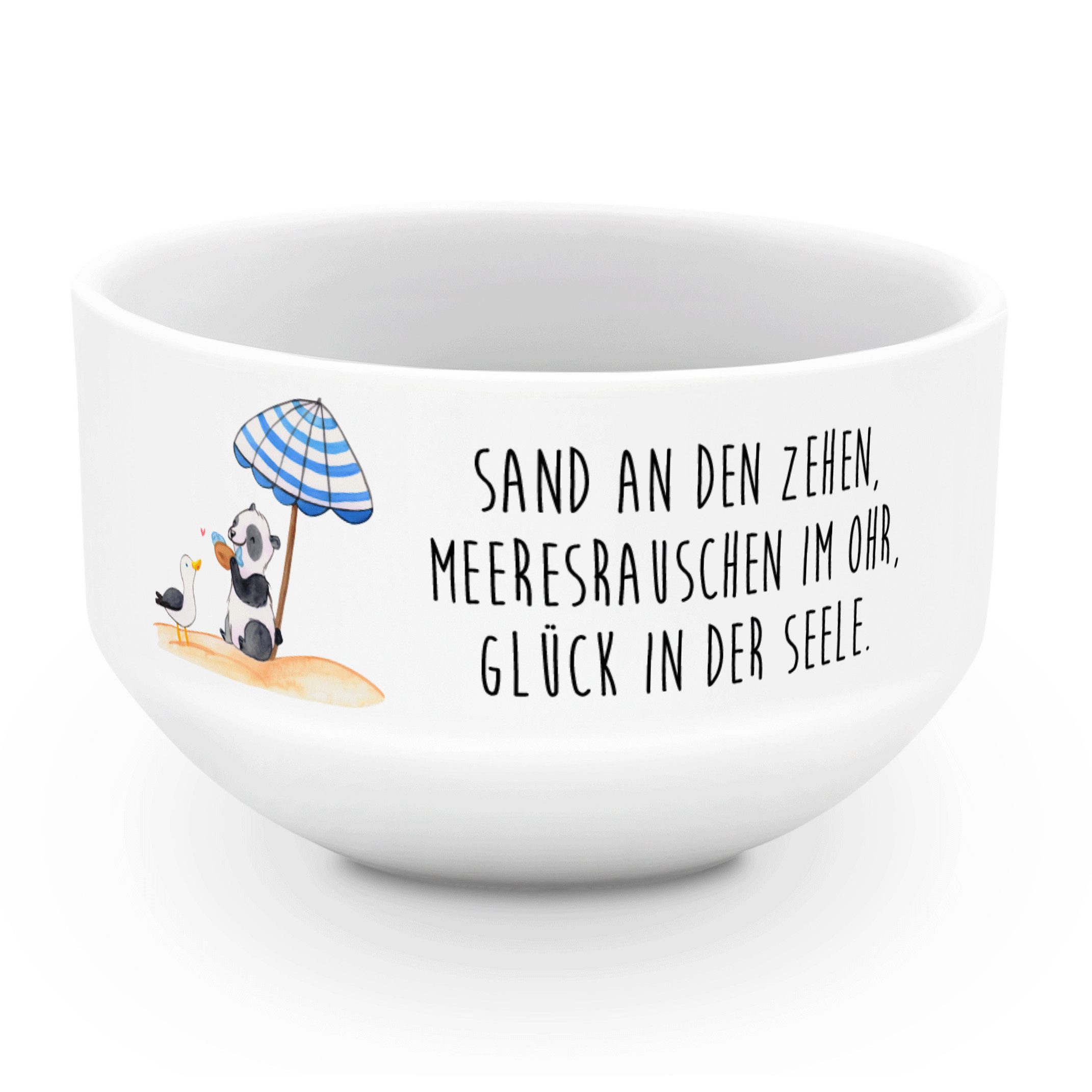 Mr. & Mrs. Panda Müslischale Sommer Meer Glück, schale, Weiß, Küste, Lebensfreude, Blühende Blumen, Keramik, (Packung), Sonnenuntergang Porzellan Schale Schüsselchen