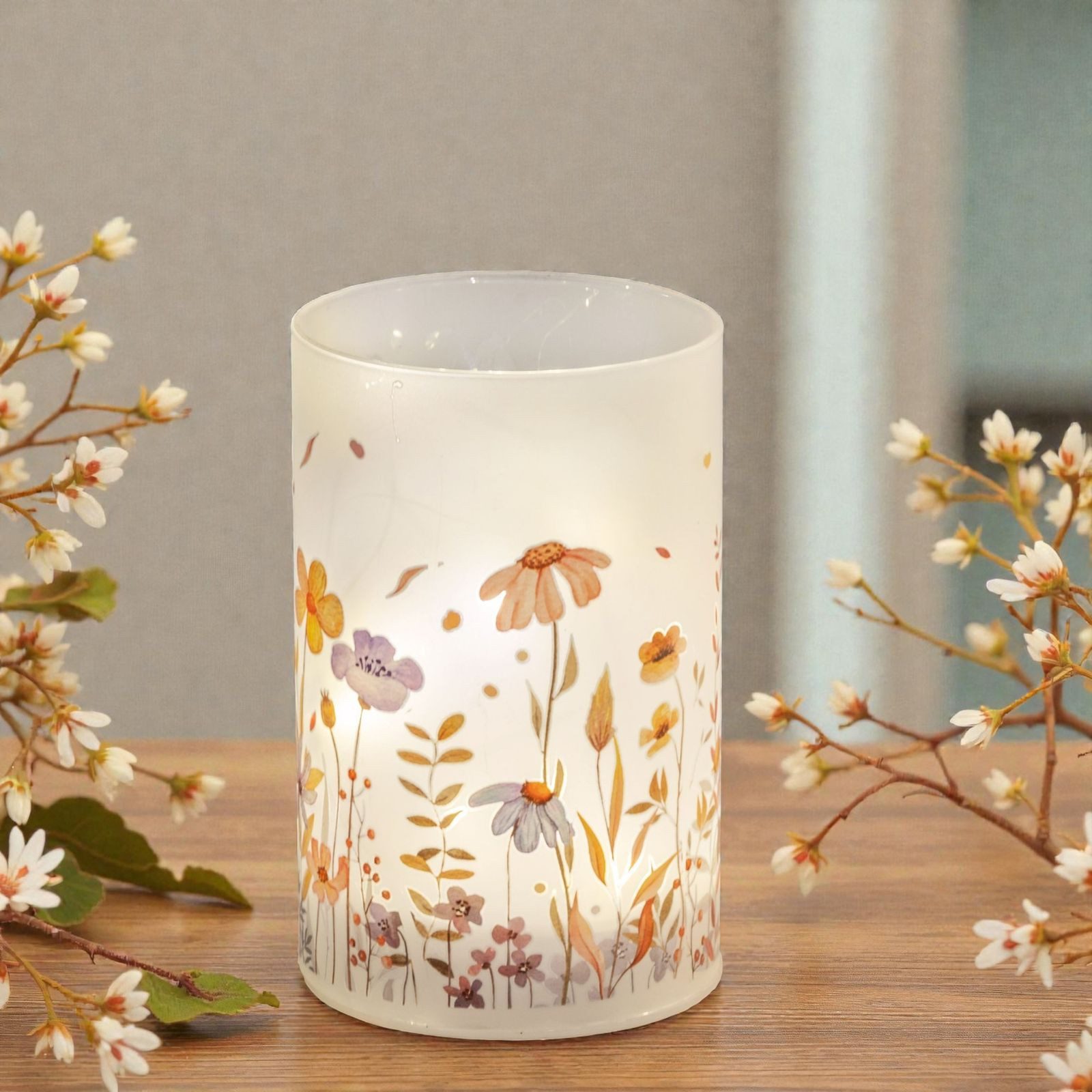 formano LED Dekolicht Tischlampe Deko Blumenwiese Zylinder Stimmungslicht a günstig online kaufen