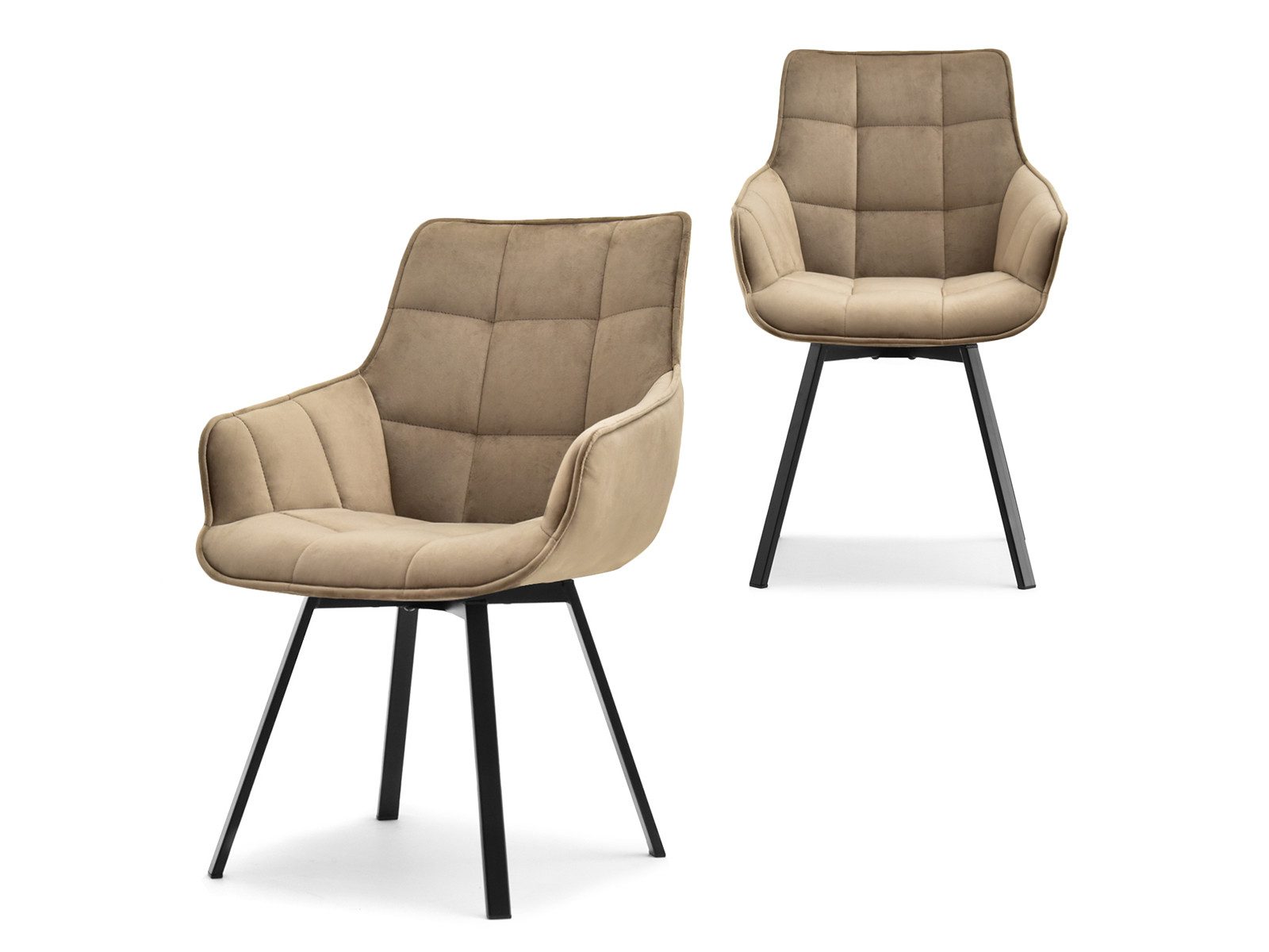 Compleo Drehstuhl bequemer (2 St) Stuhl mit Armlehnen ARUBAS, Elegant und modern design