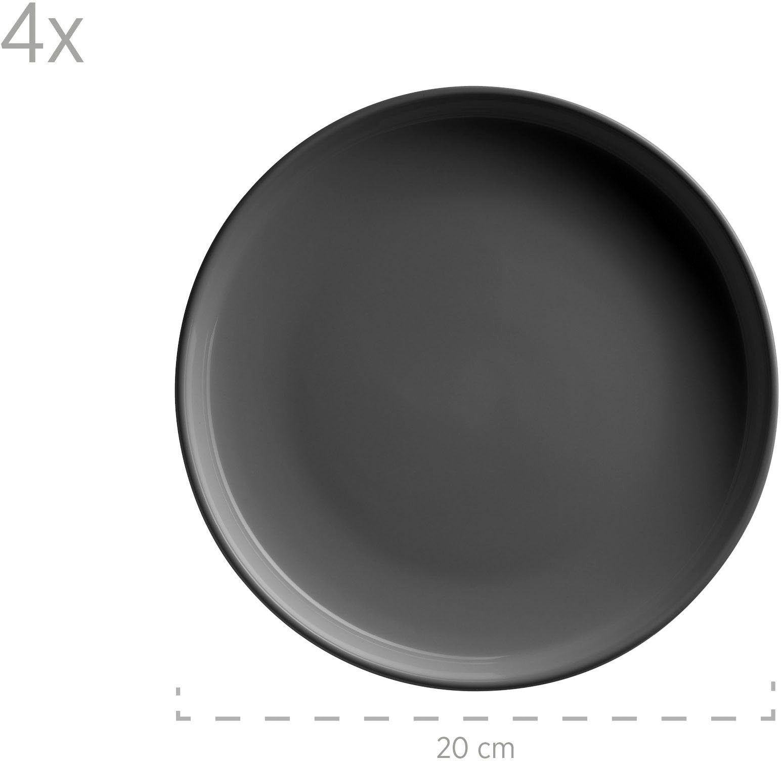 MÄSER Kombiservice Geschirr-Set, Service Alenia (16-tlg), 4 Personen, Steinzeug, 16 Teile, für 4 Personen