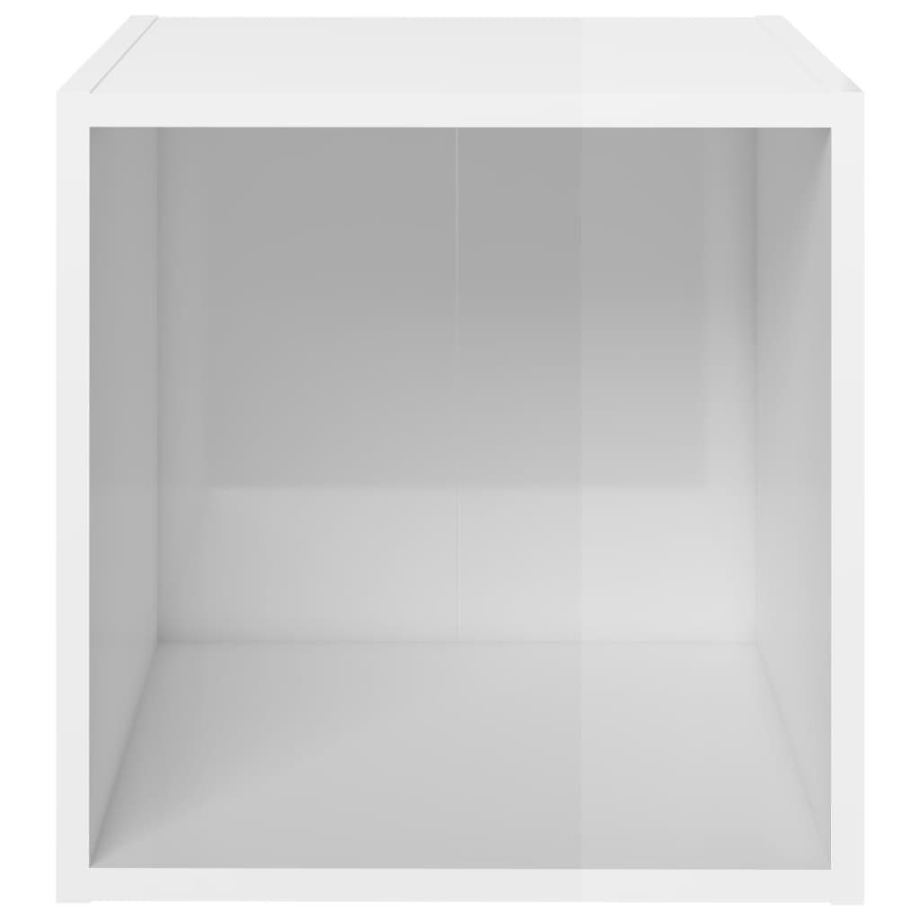 furnicato TV-Schrank TV-Schränke 37x35x37 Hochglanz-Weiß cm Holzwerkstoff 2 Stk