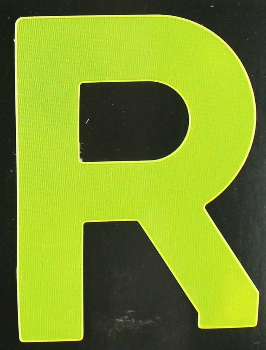 R Klebebuchstabe R Conacord Reflektierender Hausnummer gelb Aco