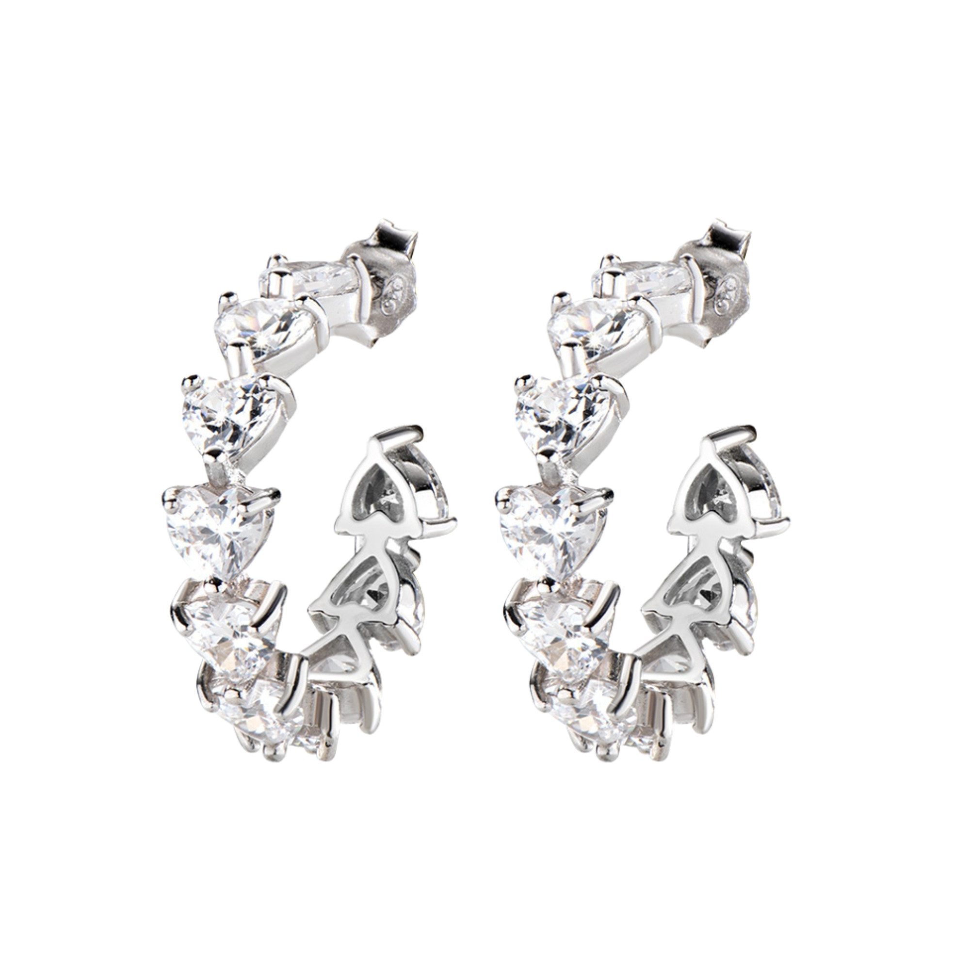 Amen Creolen-Set Ohrringe Creolen Sterlingsilber Zirkonia Damen