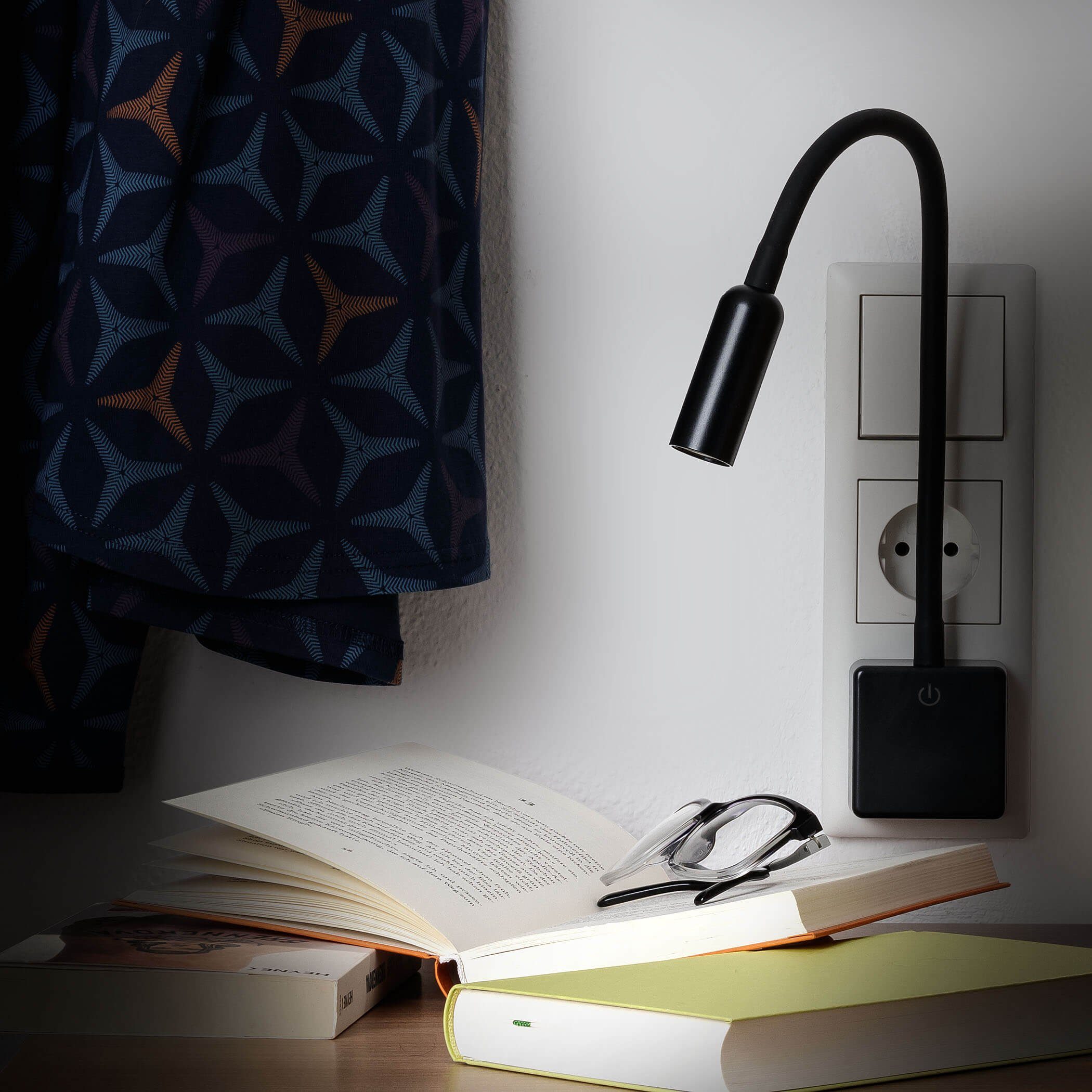 SEBSON LED Steckdosenleuchte LED Steckdosenlampe dimmbar und flexibel - 4W 230lm neutralweiß, LED fest integriert, neutralweiß