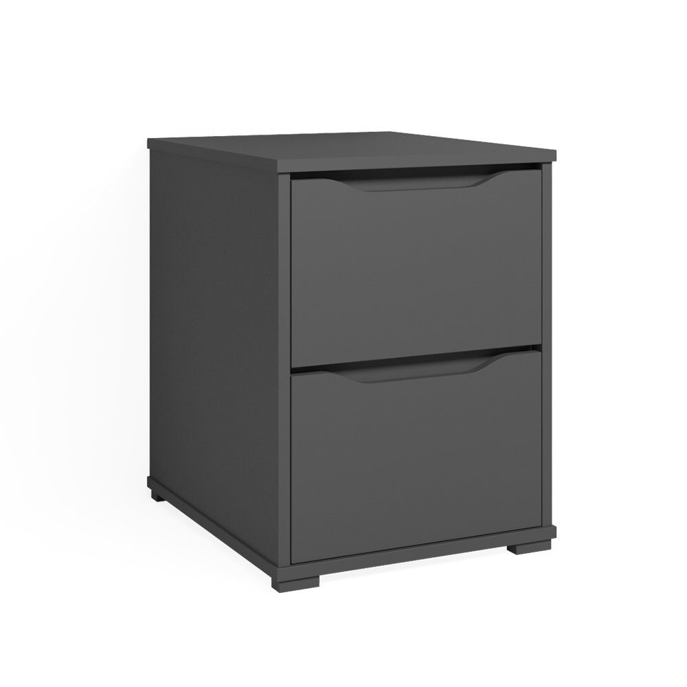 Vicco Nachtkommode Ruben, Anthrazit/Anthrazit, 40.2 x 53.6 cm