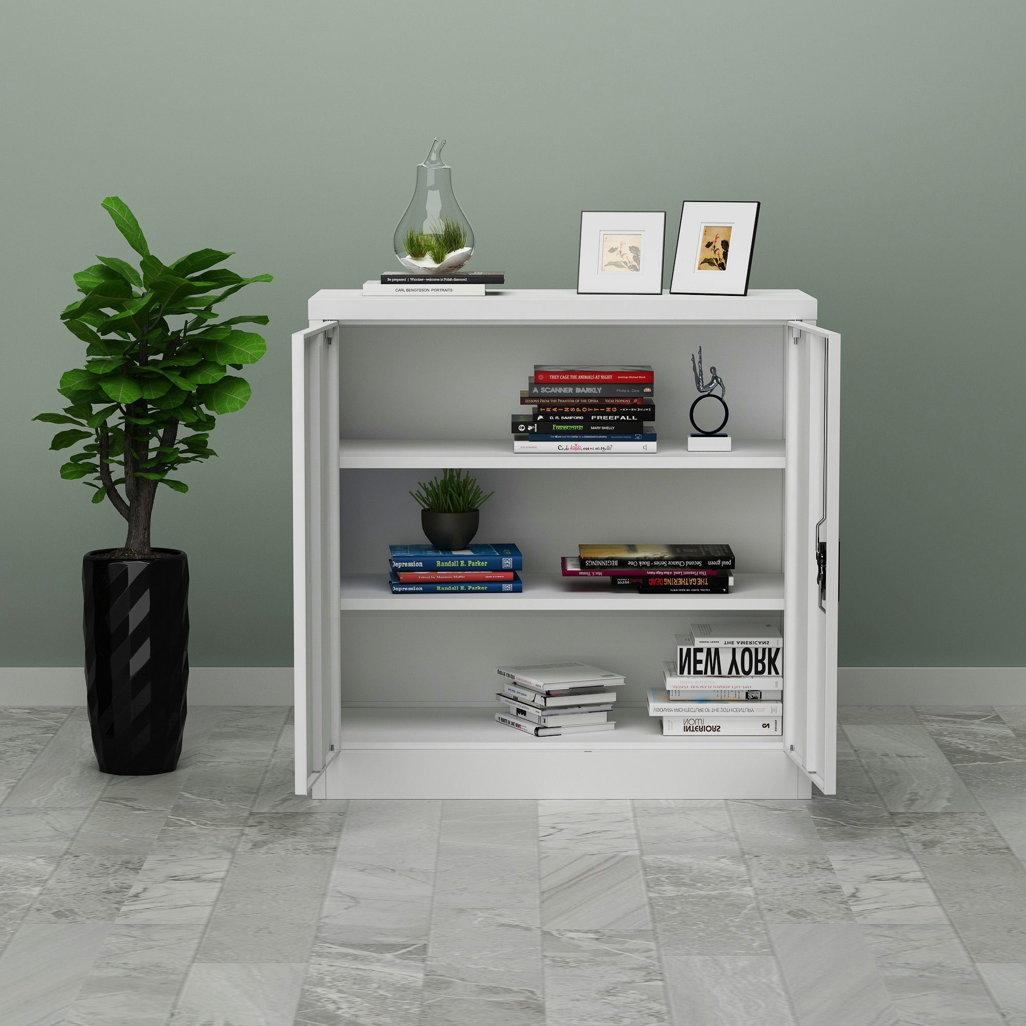 en.casa Aktenschrank »Molise« Büroschrank 90x40x90cm Stahl günstig online kaufen