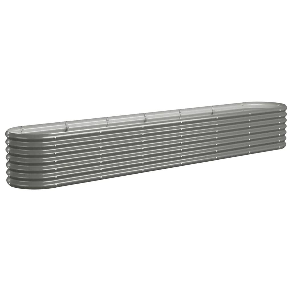 vidaXL Hochbeet, Kräuterhochbeet Pulverbeschichteter Stahl 260x40x36 cm Grau