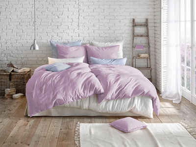 Bettwäsche Provence in Gr. 135x200, 155x220 oder 200x200 cm, fleuresse, Leinen, 2 teilig, Bettwäsche in Halbleinen-Qualität, Bettwäsche mit Reißverschluss