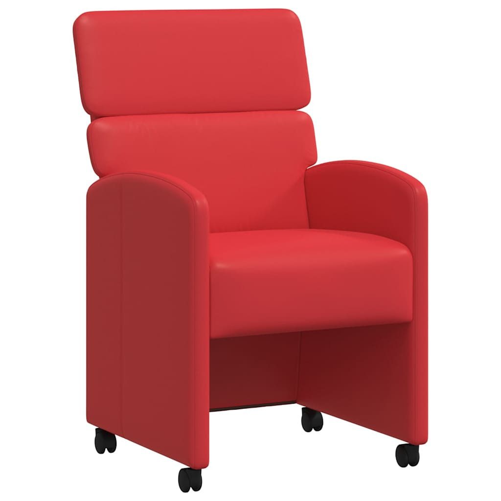 Esszimmerstuhl Esszimmerstühle mit Rollen 2 stk. Kunstleder Rot