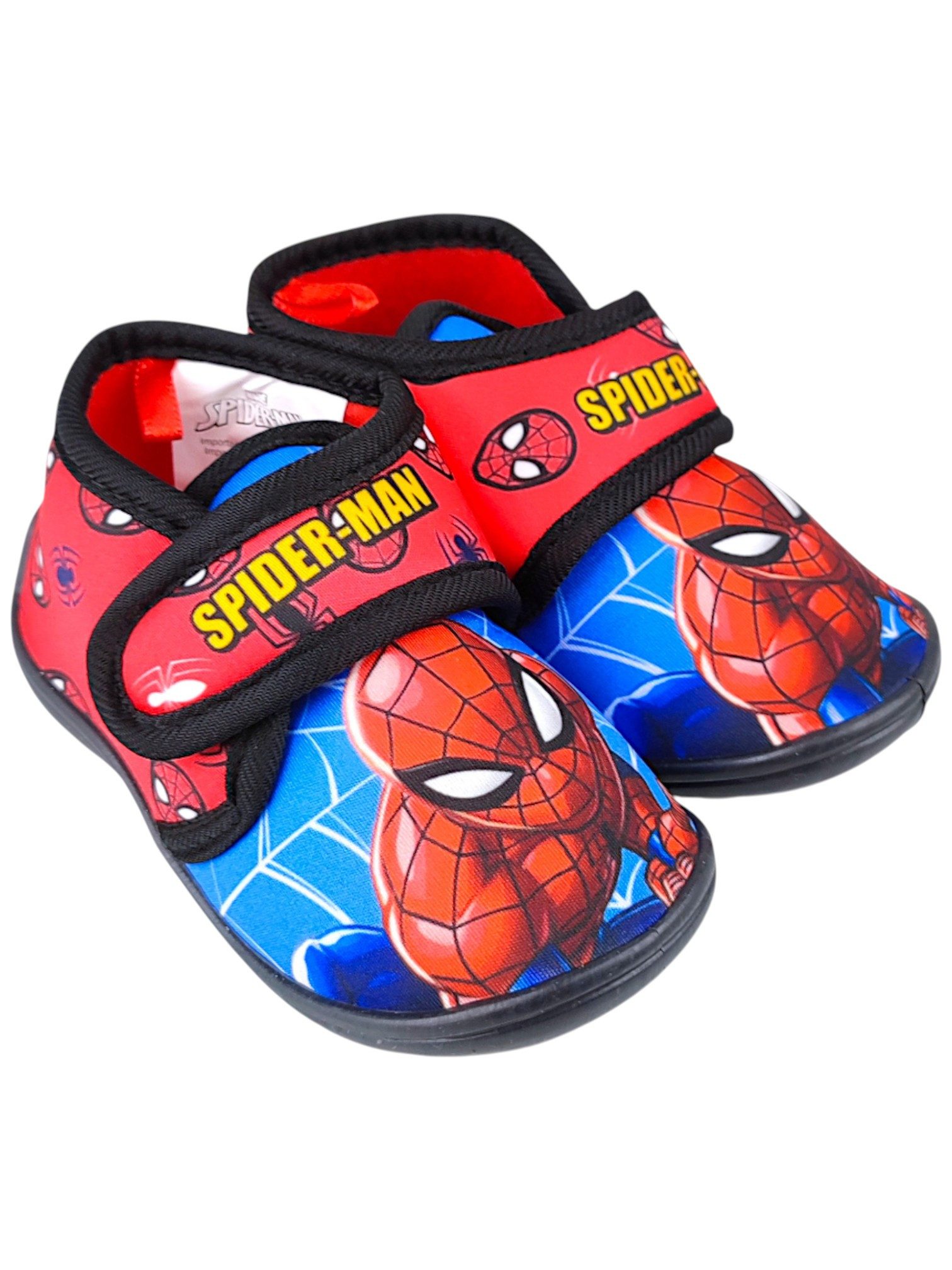 Spiderman Marvel Hausschuh Jungen Pantoffeln mit Klettverschluss Gr. 22-27