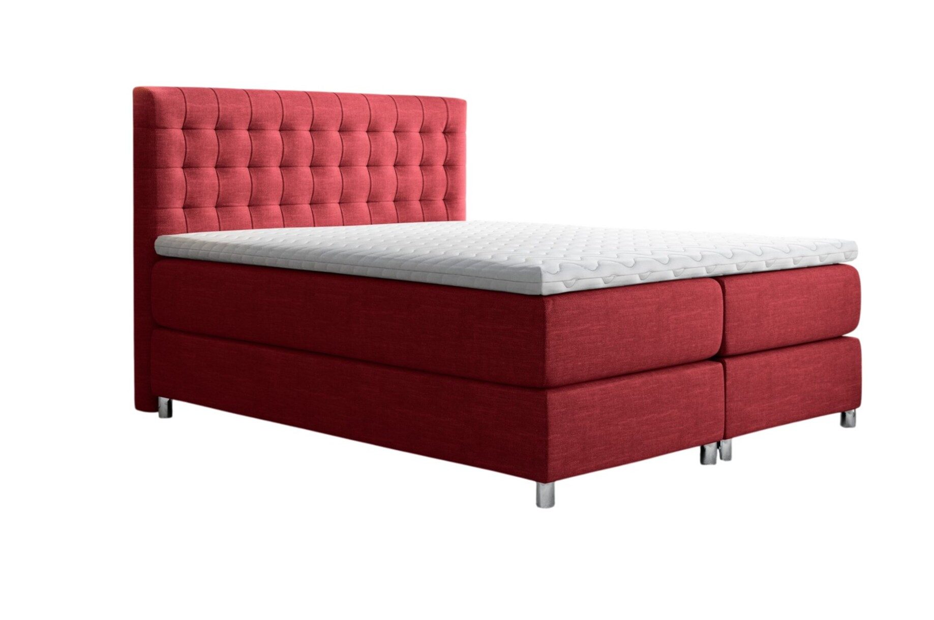 Fun Möbel Boxspringbett Schlafzimmerbett BAROS in Stoff inari (Gepolstertes Kopfteil, Taschenfederkernmatratze), inkl. Kaltschaumtopper
