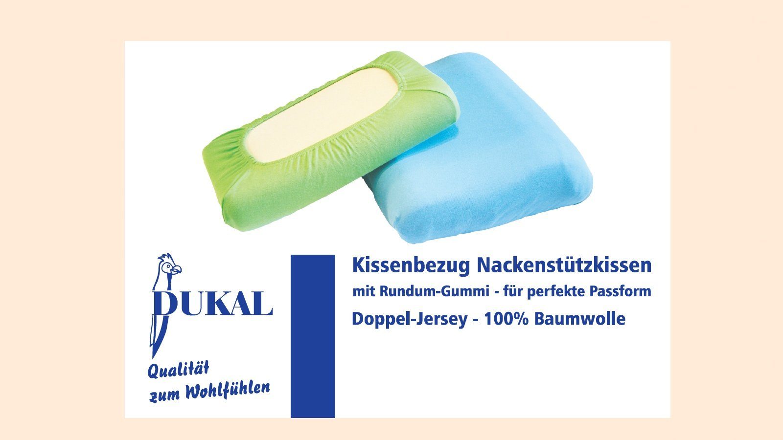 Kissenbezug Schlaraffia in Baumwolle, Germany Support Doppel-Jersey, 100% hochwertigem Creme Made Geltex (1 Nackenstützkissen, DUKAL Stück), aus Spannumrandung, mit