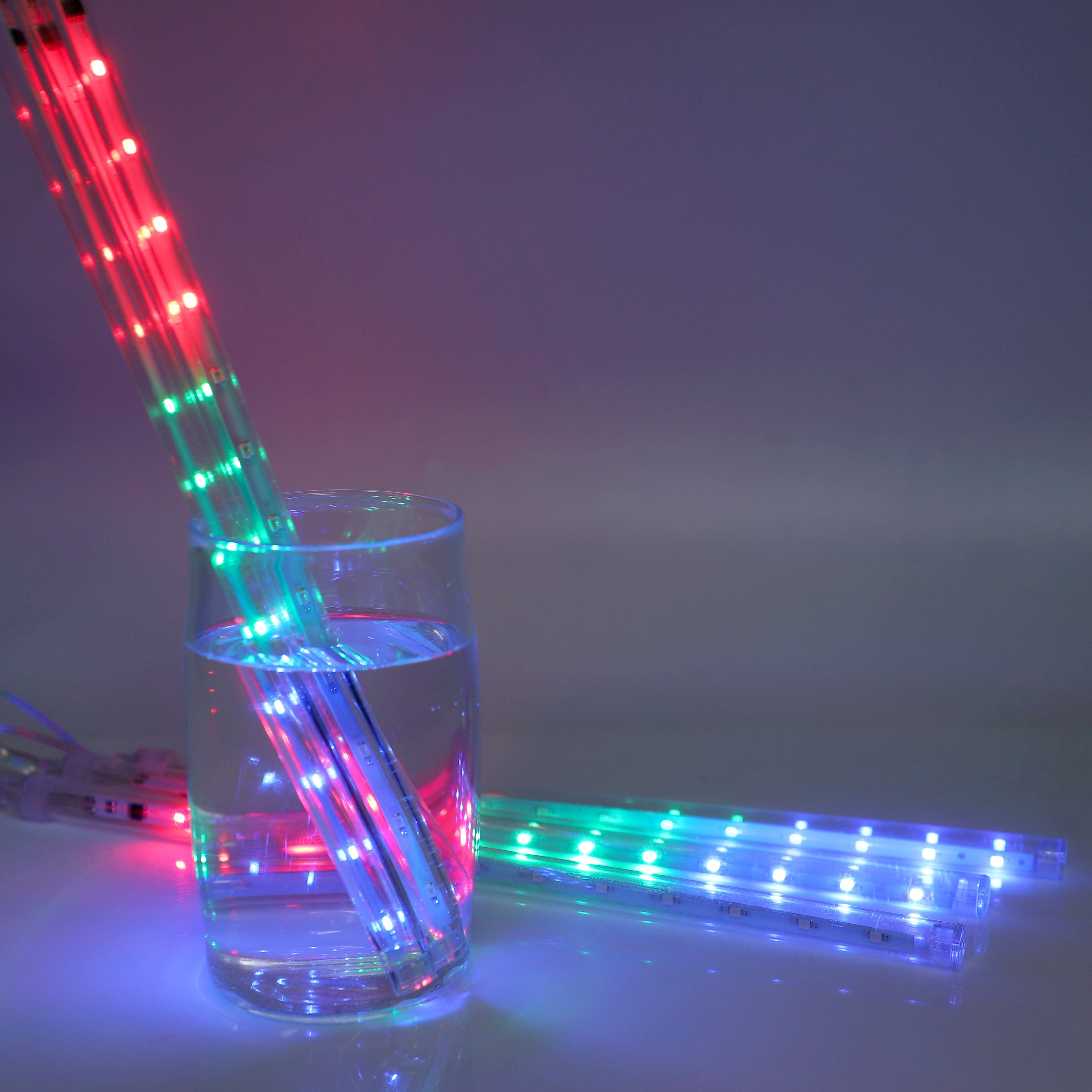 MUPOO LED-Lichterkette LED Meteorschauer Tubes Lichterregen Lichter,USB Regen Lichterkette Multicolor Wasserdichte 30CM/50CM Schneefall 8 Lichterkette