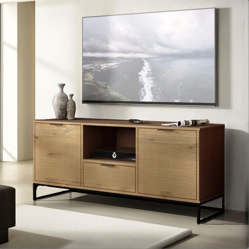 Inter Link TV-Schrank Vivo (1-St) Kiefer Massiv, Soft-Close, Industrial Style, BxTxH: 150 x 45 x 70 cm
