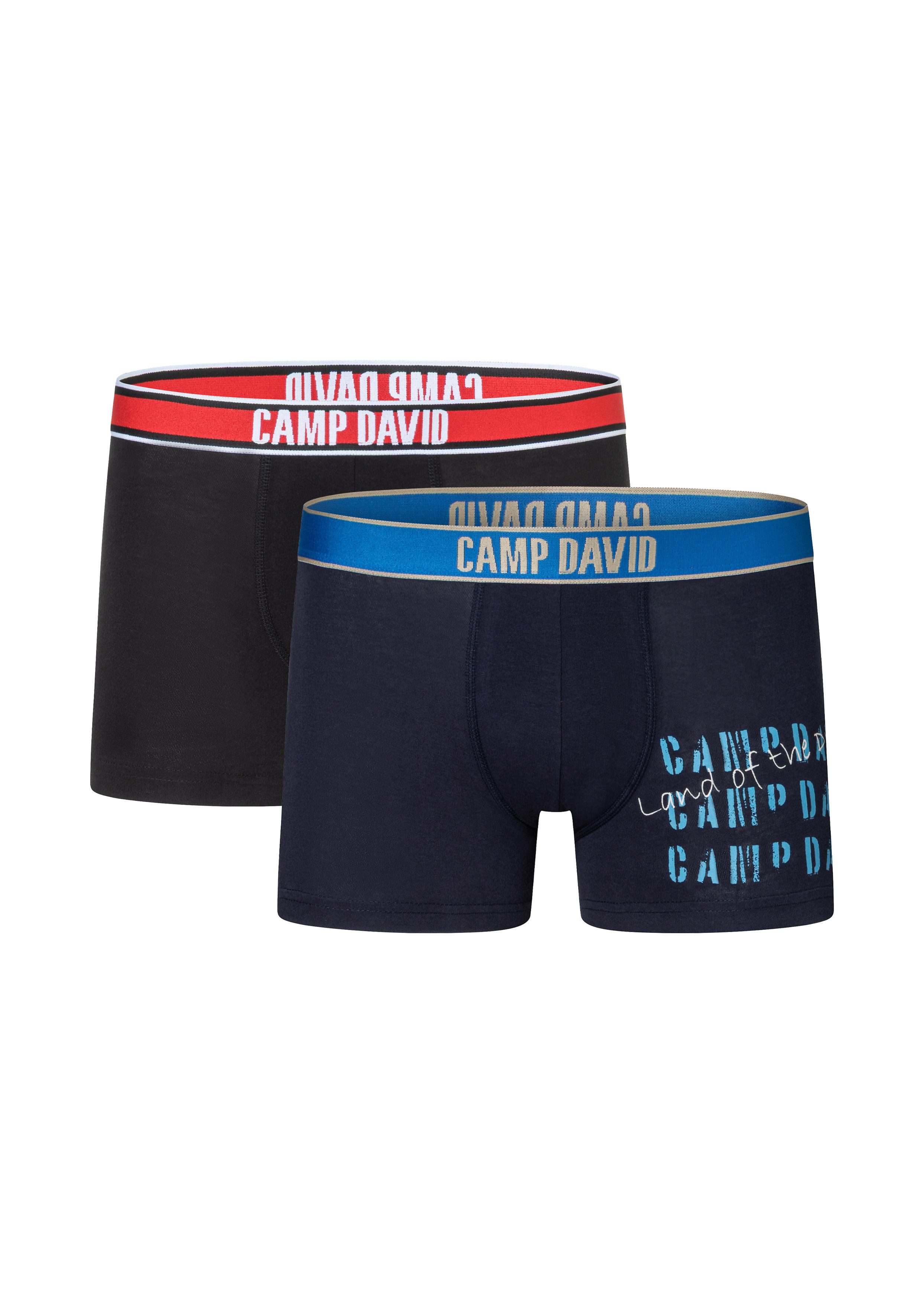CAMP DAVID Boxershorts casual (2 Paar) mit elastischem Bund