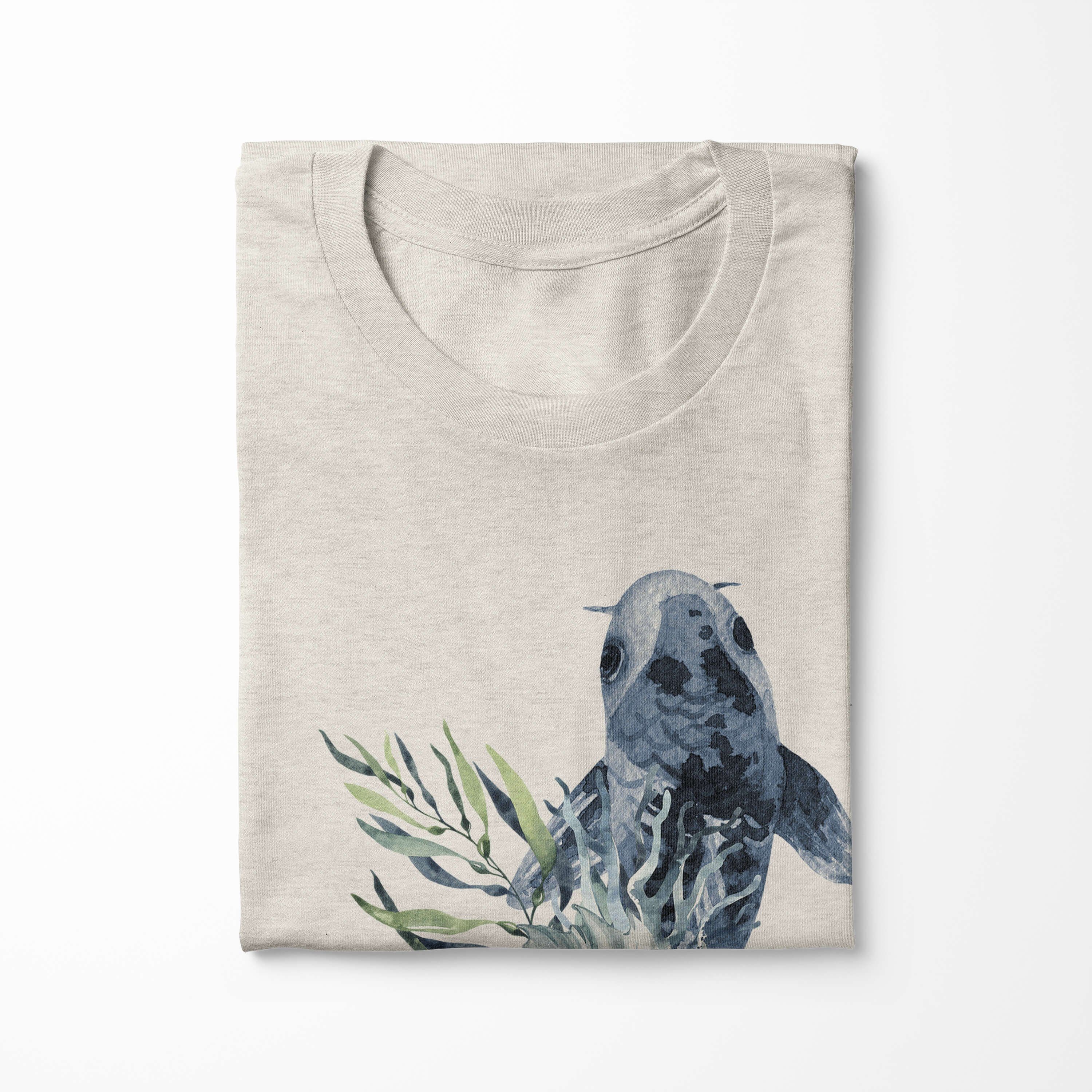 gekämmte 100% Shirt Art Nachhaltig Motiv Bio-Baumwolle Herren T-Shirt Karpfen Koi Ökomode T-Shirt Wasserfarben Sinus (1-tlg)