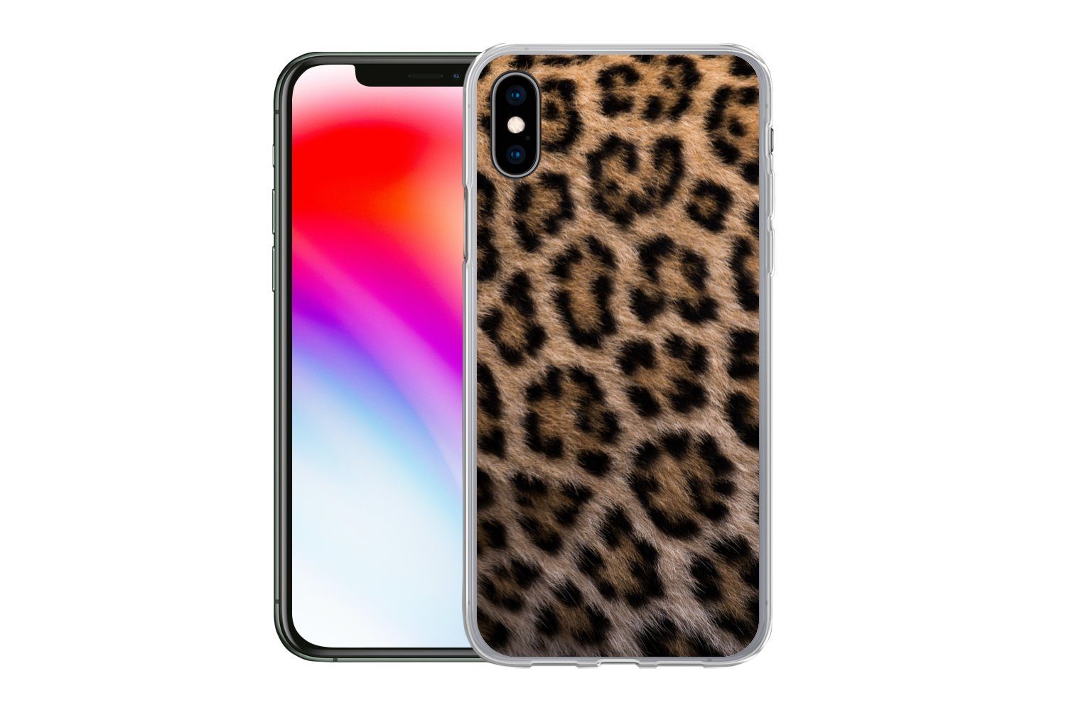 MuchoWow Handyhülle für Apple iPhone XS Panther Druck, Smartphone-Bumper, Print, Handy Schutzhülle Dünn