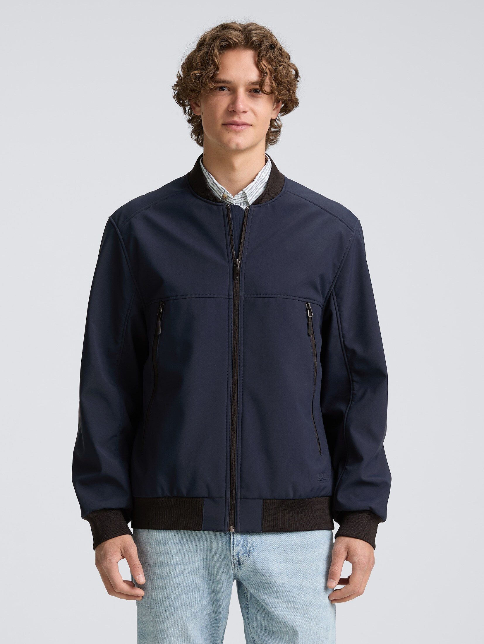 TOM TAILOR Denim Outdoorjacke Softshell Jacke im Bomber-Style Softshell Jacke im Bomber-Style