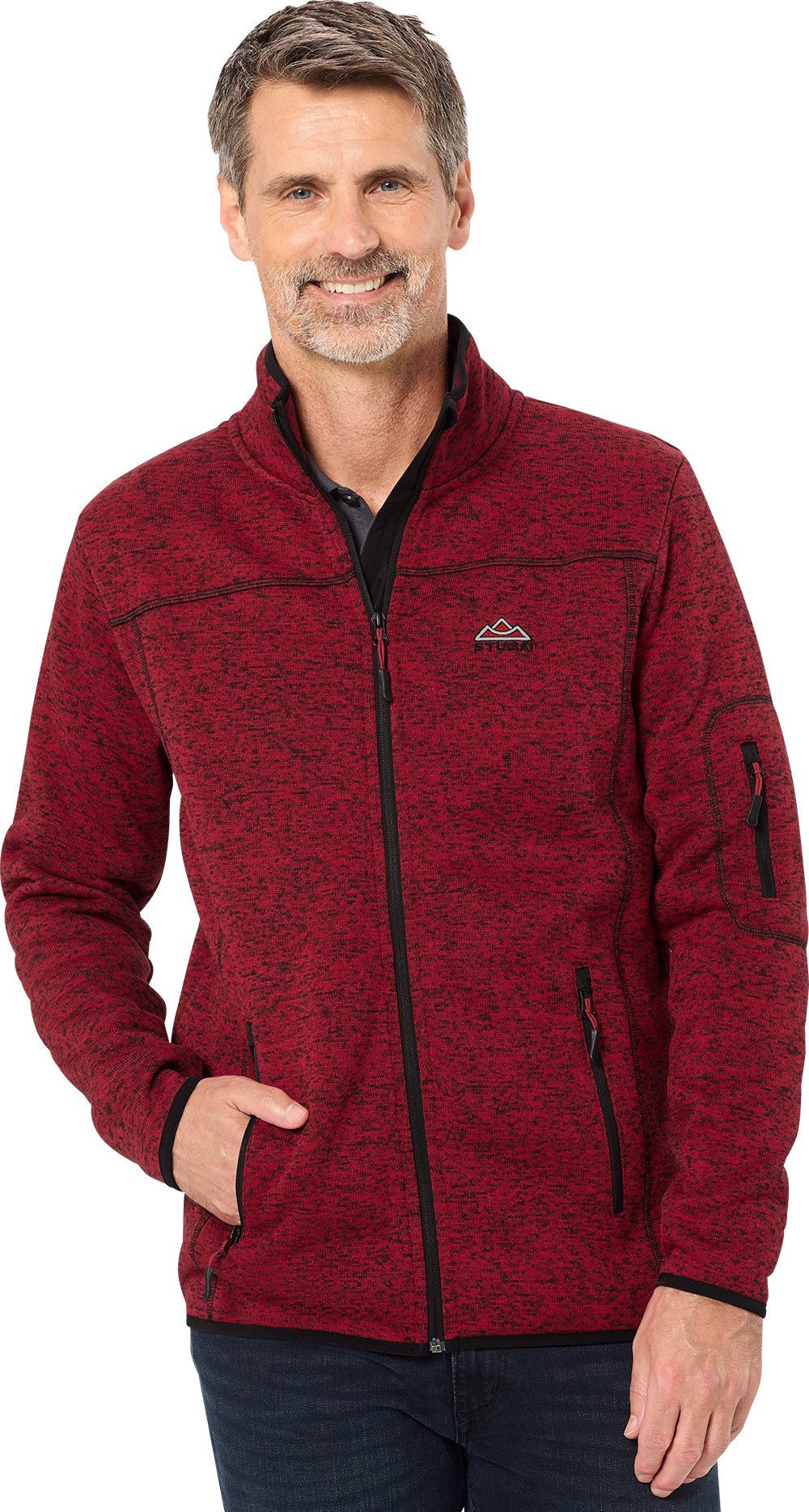 Stubai Strickfleecejacke leichte, Übergangsjacke, schnelltrocknend mit Reißverschlusstaschen