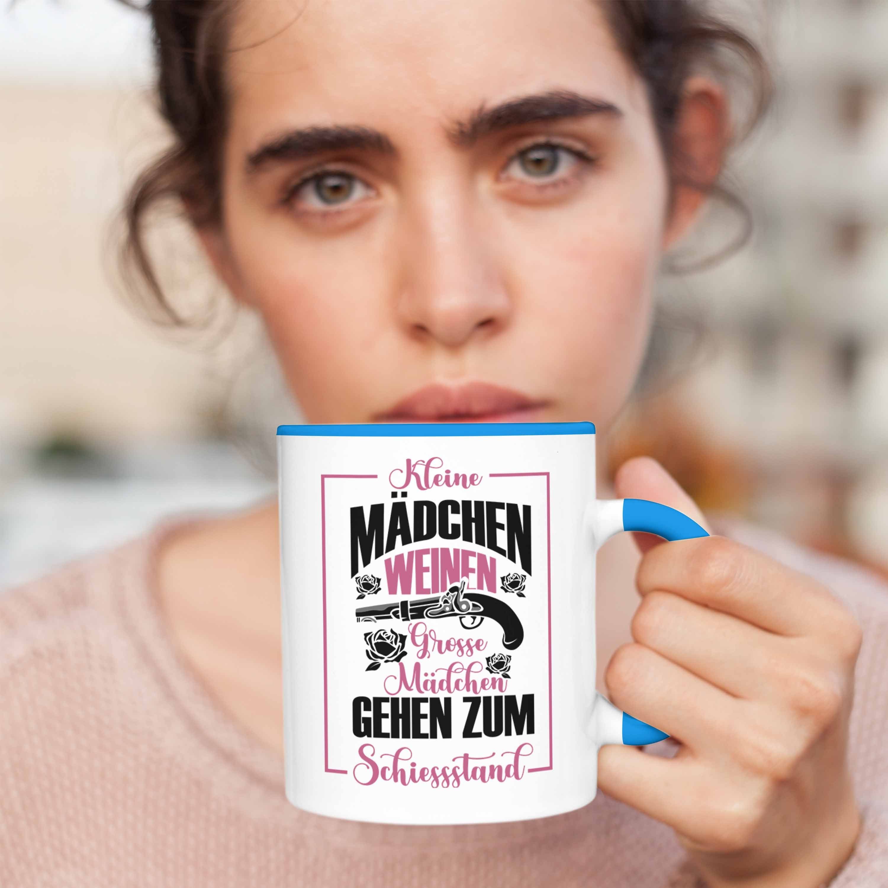 Mädchen Tasse für Geschenk schießbegeisterte Trendation Tasse Schützenfest-Fans Blau Mädchen
