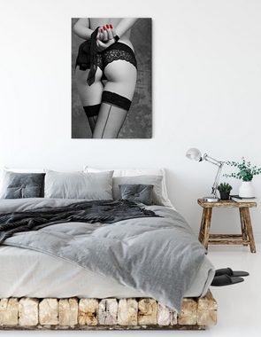 Pixxprint Leinwandbild erotische Spitzen-Dessous, erotische Spitzen-Dessous (1 St), Leinwandbild fertig bespannt, inkl. Zackenaufhänger