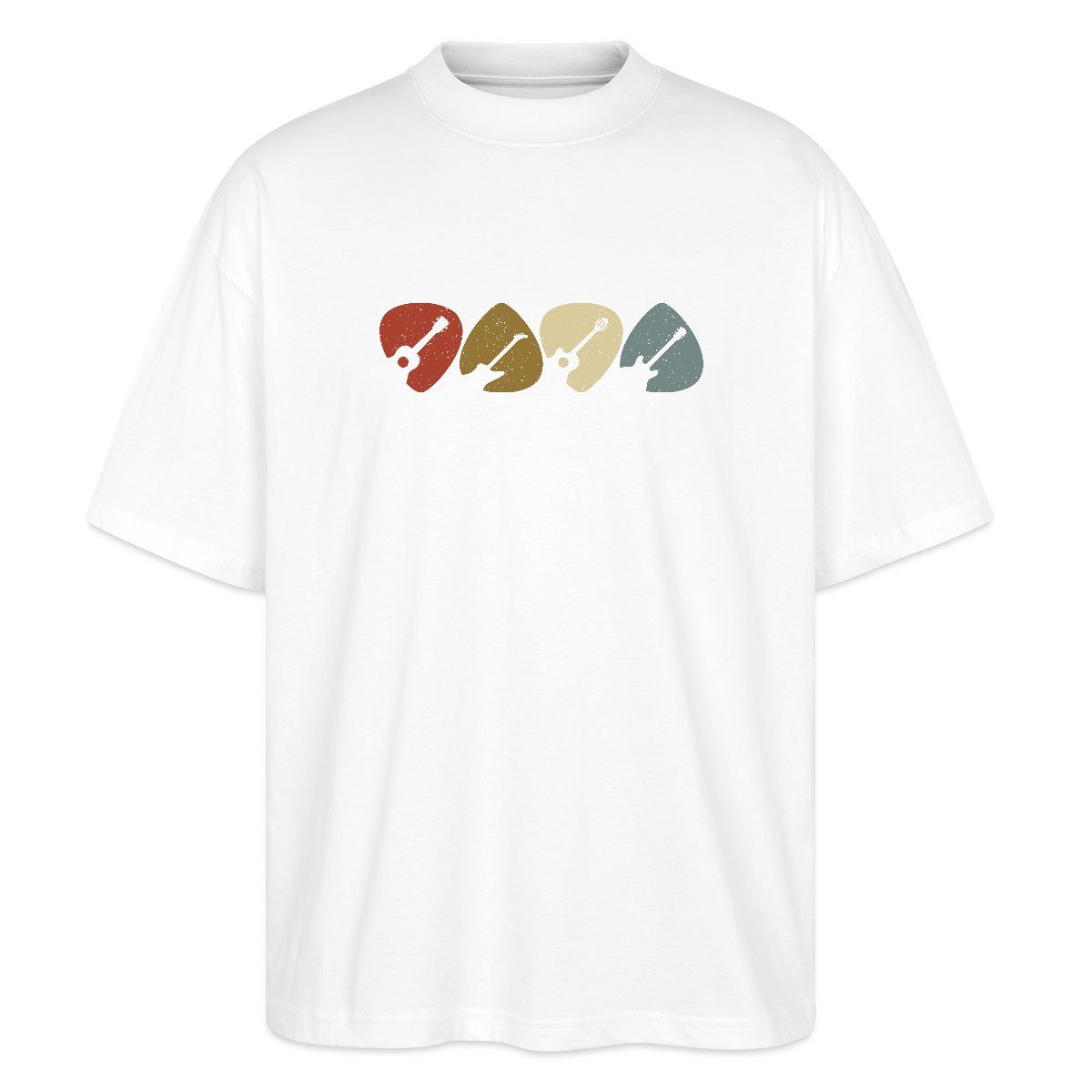 T-Shirt Plektrum Retro Musik Motiv Oversize Unisex T-Shirt
