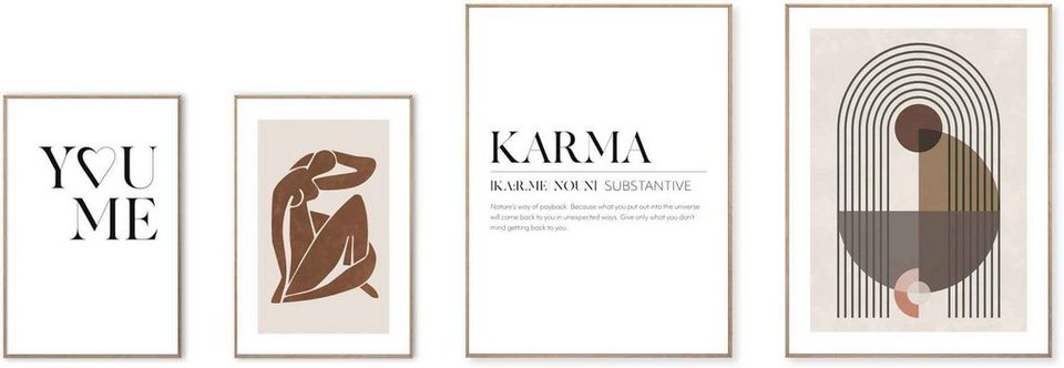 Reinders! Wandbild Karma Abstrakt - Liebe - Frau - Formen, (4 St)