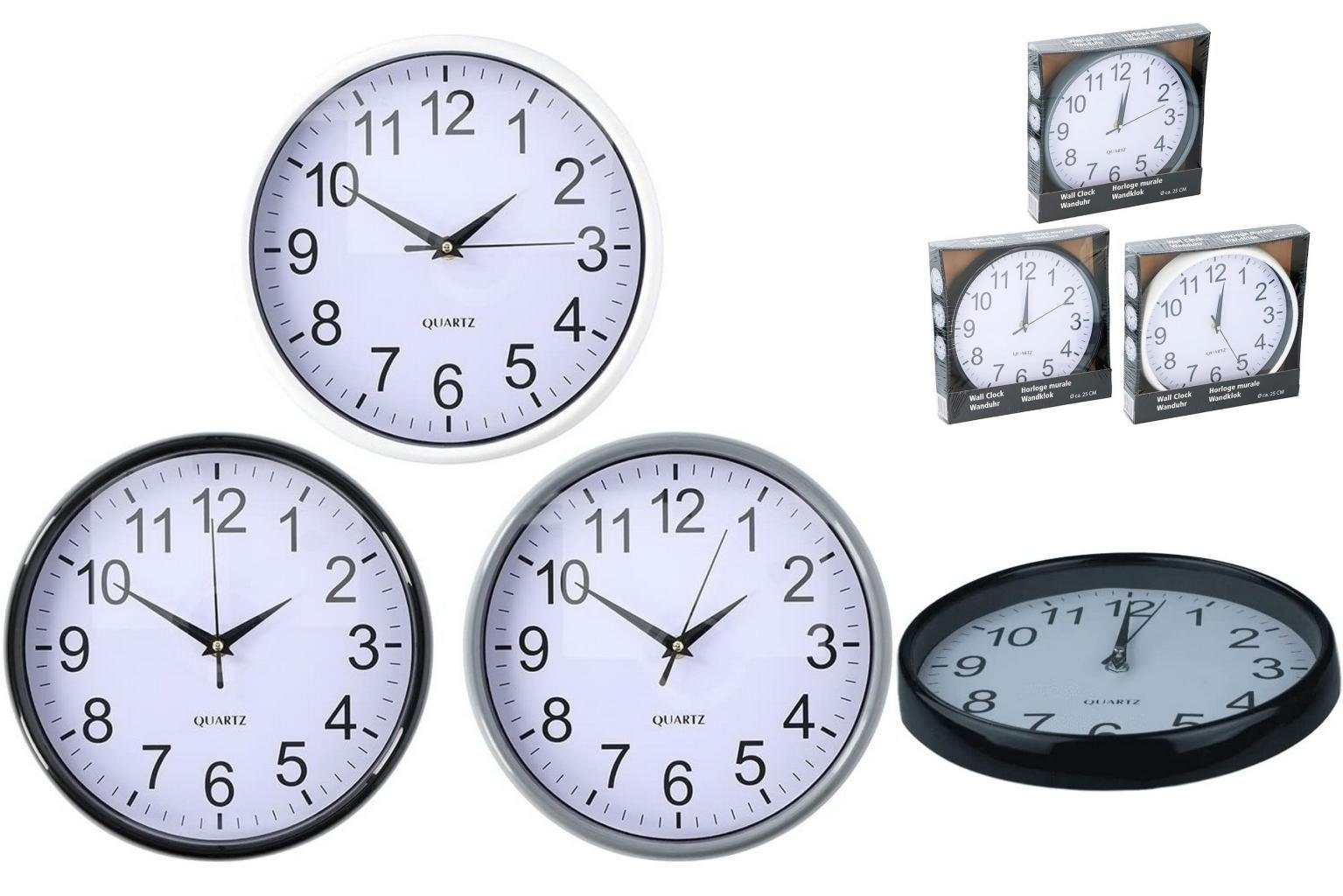 Bigbuy Uhr Wanduhr Polypropylen Ø 25 x 3 cm