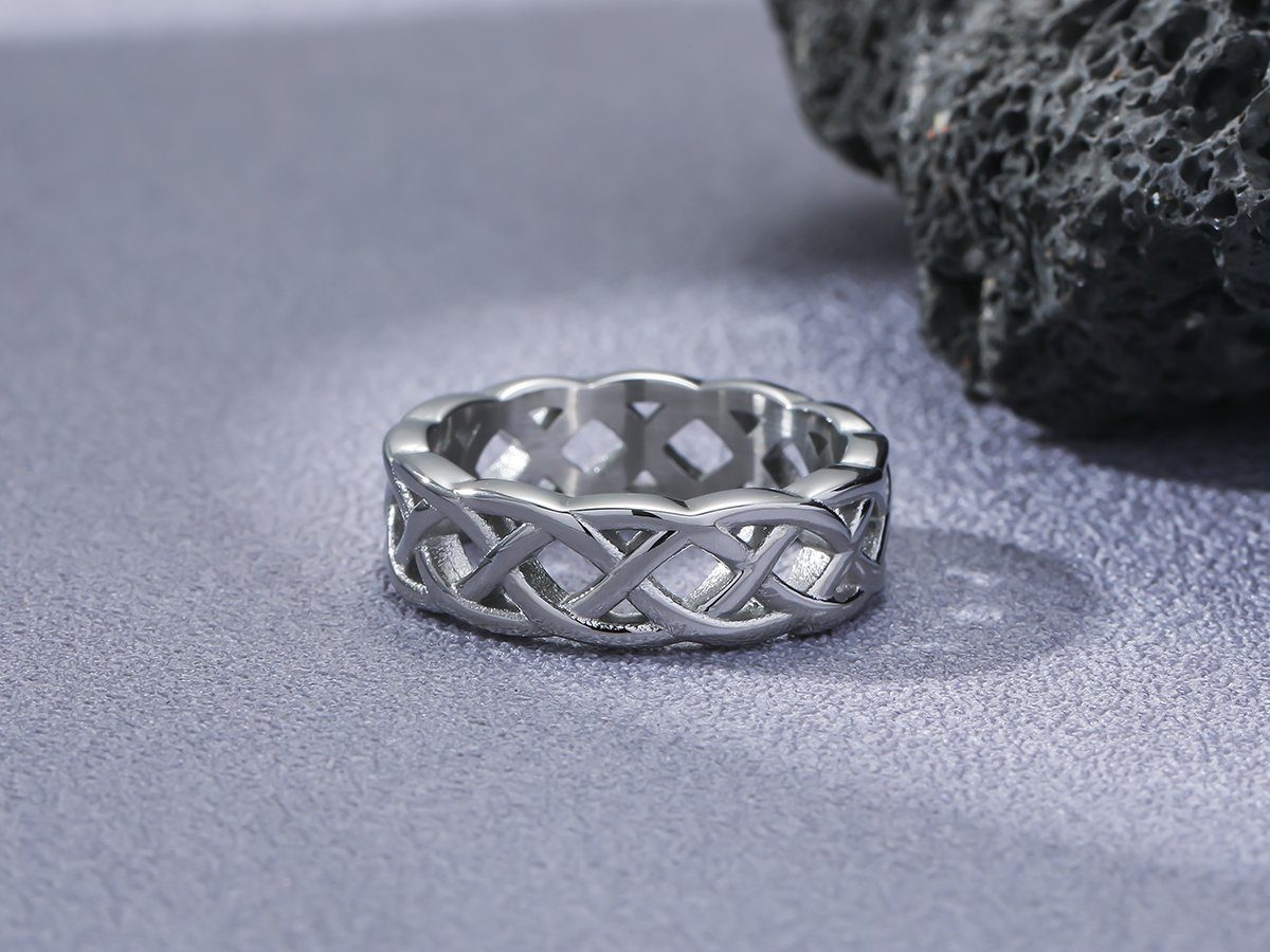 Ketten Fingerring Keltisches Ketten Silberfarbener Eyecatcher Design, Ring Design