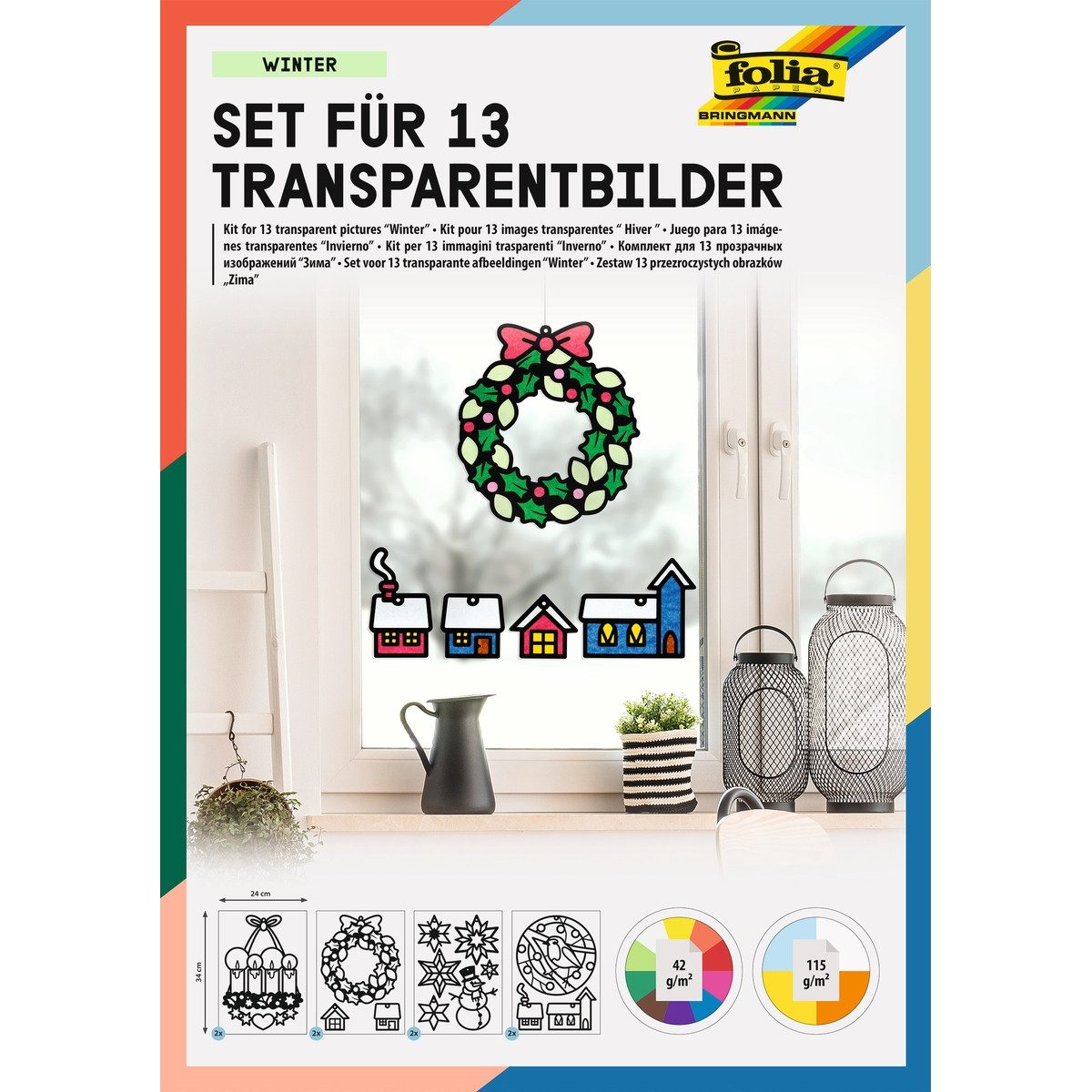 Folia Max Bringmann KG Transparentpapier folia Transparentbilder Set Winter für 13 Bilder