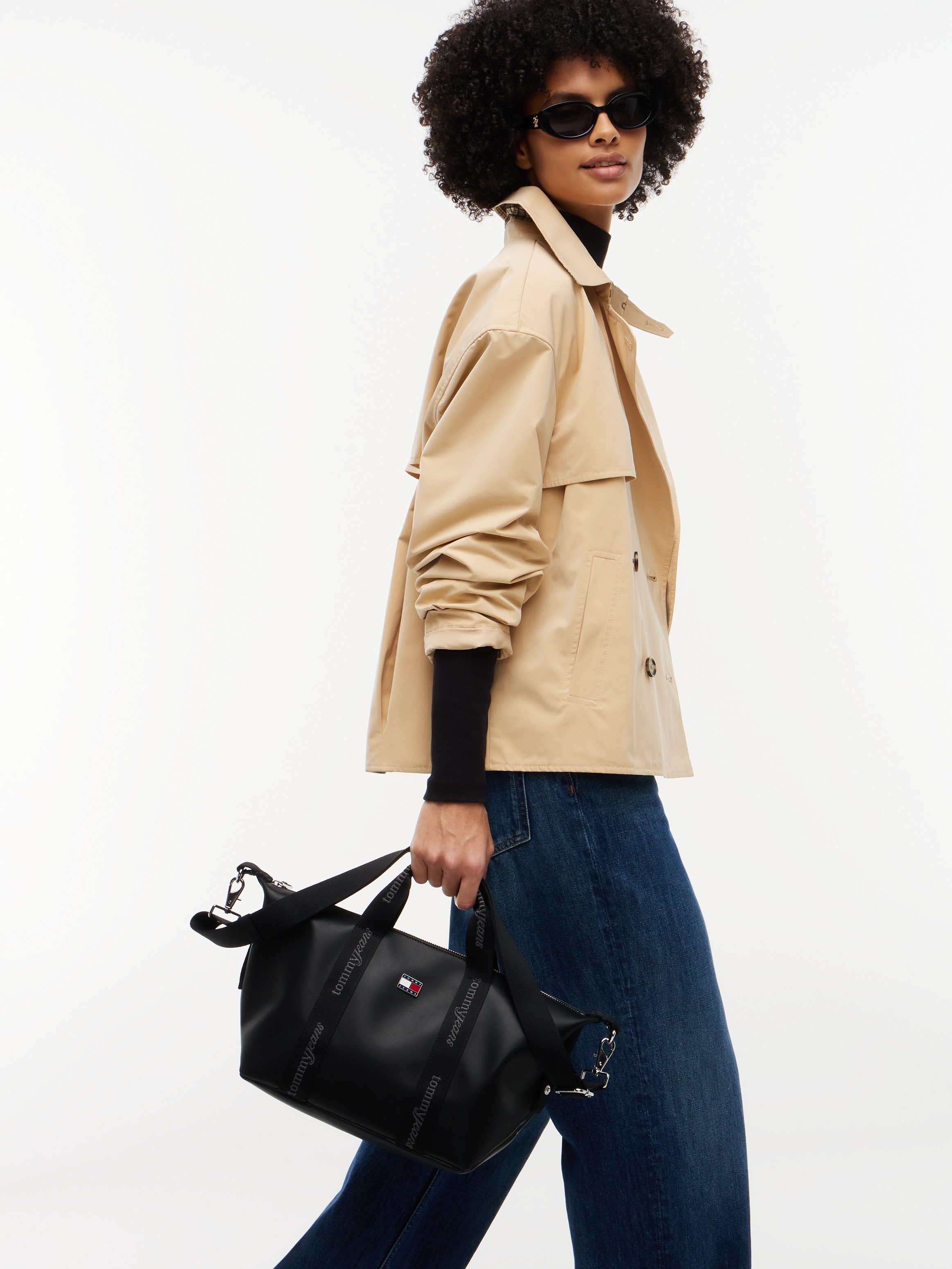 Tommy Jeans Handtasche TJW DAILY ELEVATED MINI TOTE, Damen Schultertasche, Umhängetasche mit Logoschriftzügen