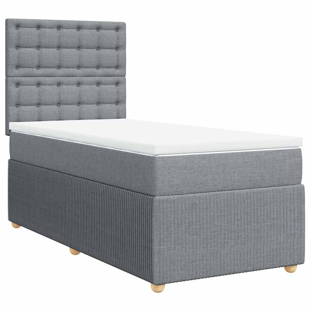 vidaXL Bett Boxspringbett mit Matratze Hellgrau günstig online kaufen