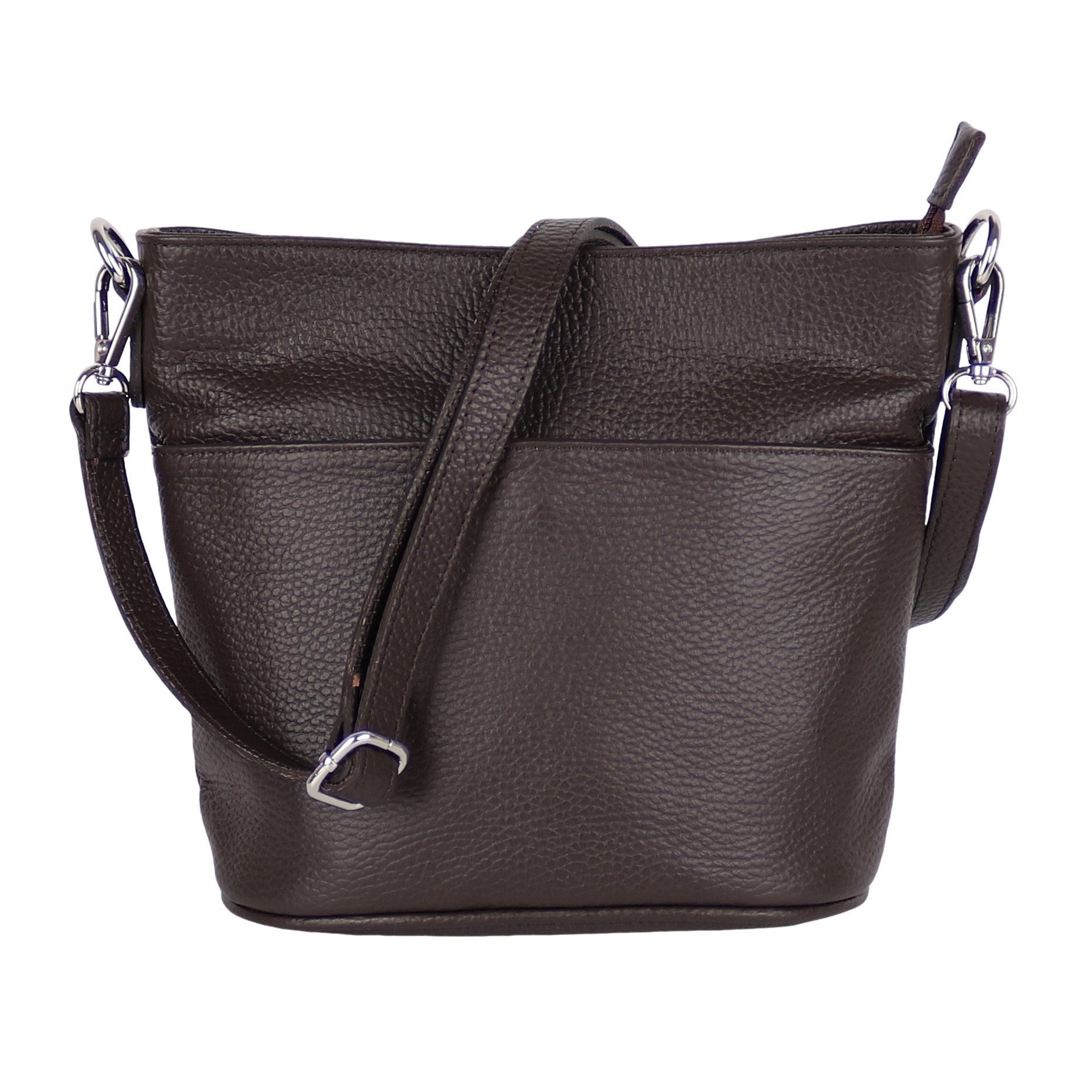 MIRROSI Umhängetasche Damen, Crossbody Bag, Echtleder Made in Italy (1 Tasche 2 Gurte oder Basic Version 1 Tasche 1 Gurt), 24x18x12cm (BXHXT)
