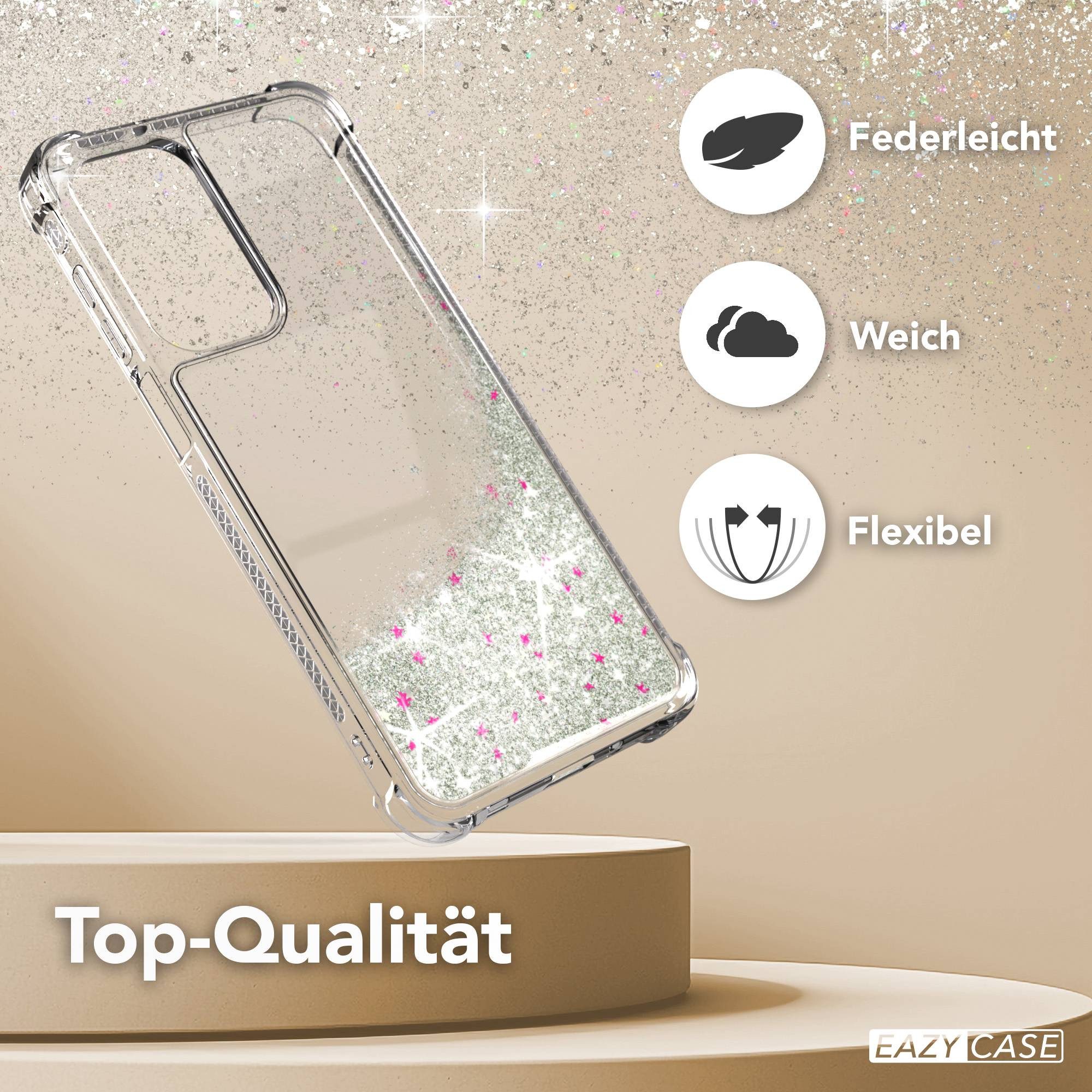 EAZY CASE Handyhülle Liquid Glittery Case für Samsung Galaxy A17 6,7 Zoll, Kratzfeste Silikonhülle stoßfestes Back Cover Phone Case Etui Silber – Bild 3 von 5