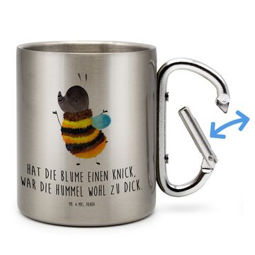 Mr. & Mrs. Panda Tasse Hummel flauschig - Transparent - Geschenk, Edelstahlbecher, Tiere, Ed, Edelstahl, Karabinerhaken