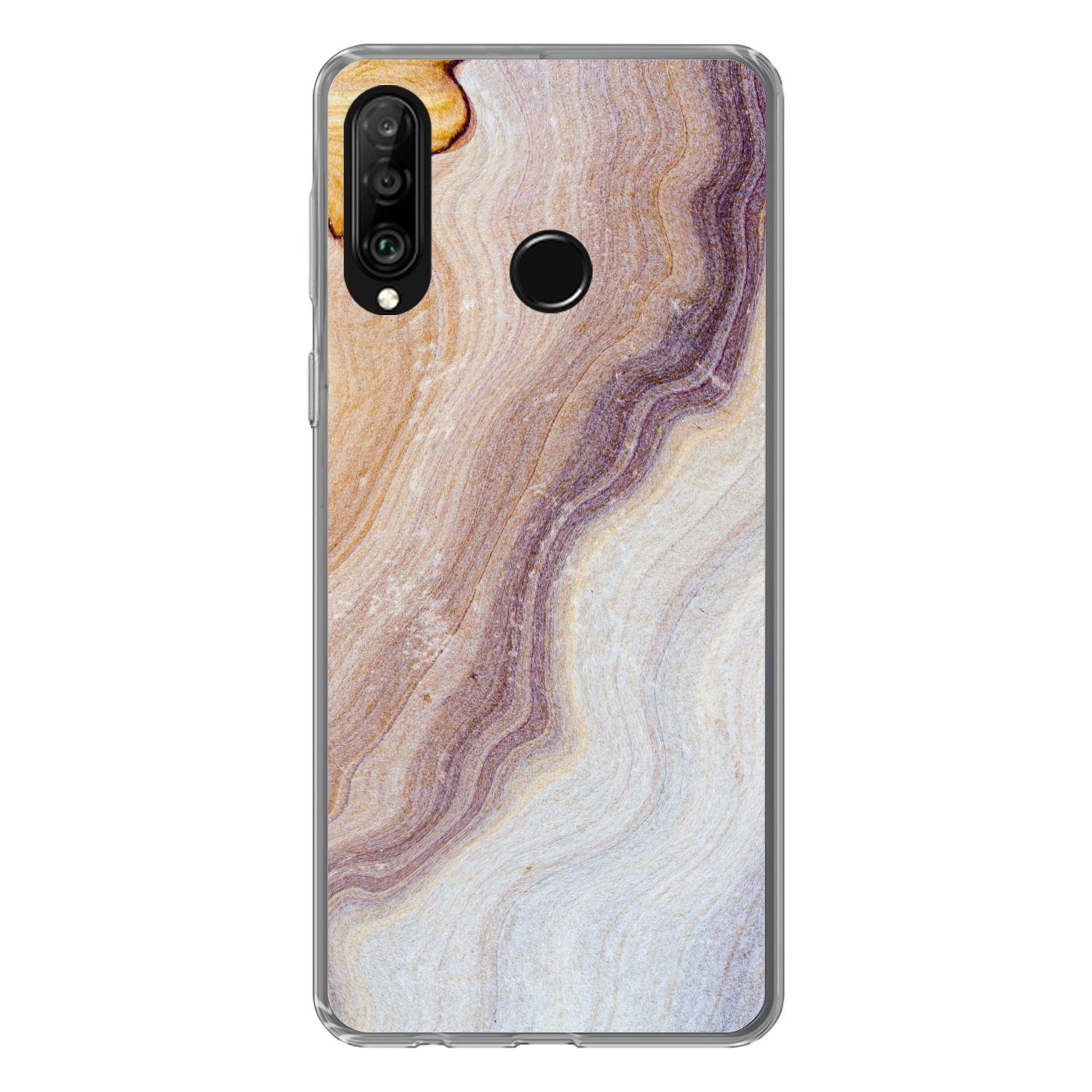 Handyhülle für Huawei P30 Lite Marmor - Textur - Sandstein - Gold - Marmoroptik