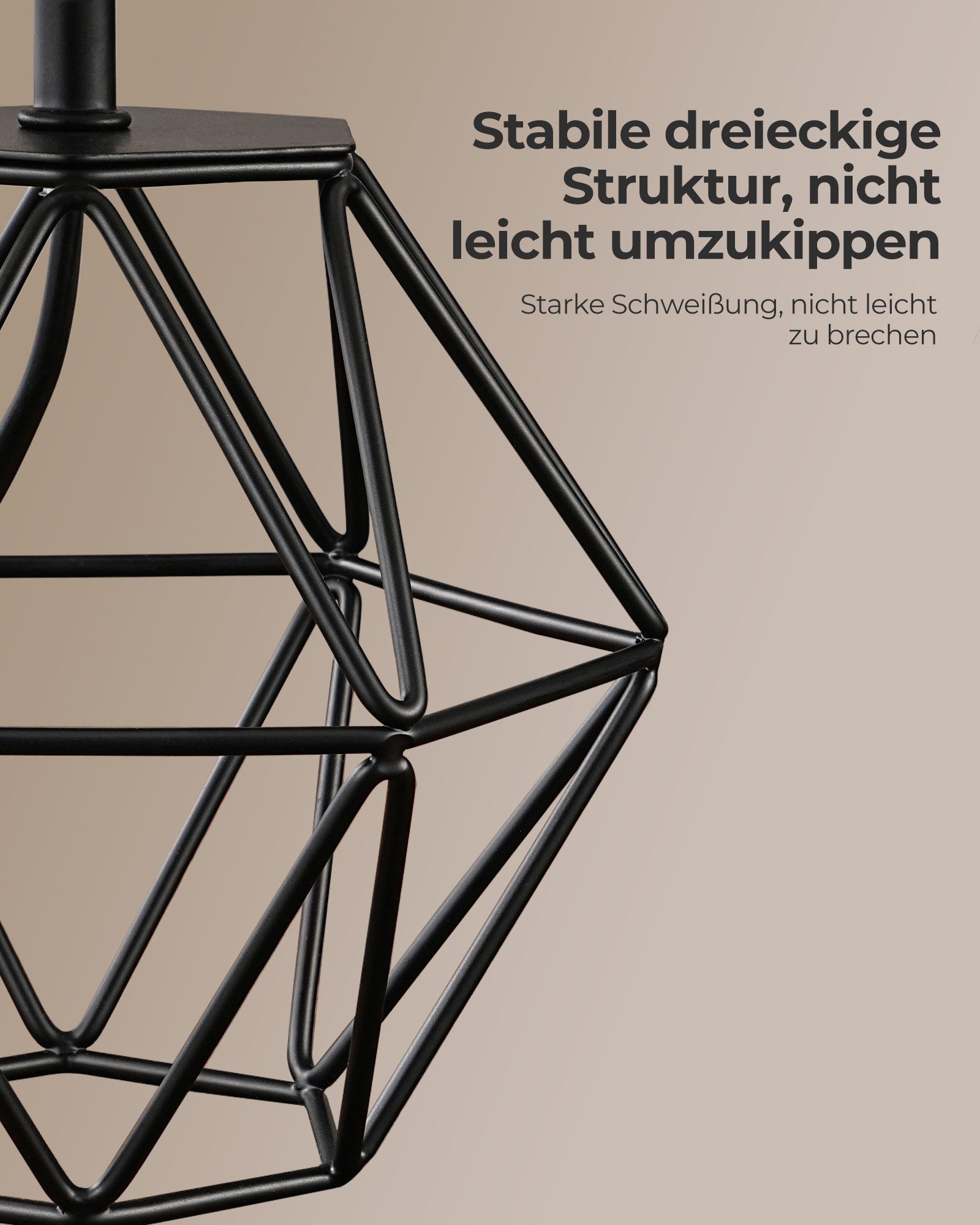 EDISHINE Nachttischlampe Moderne Tischlampe Industrial, LED wechselbar, 2700 K Warmweiß, Vintage Tischleuchte mit schwarzem Fuß und E14 Leuchtmittel – Bild 3 von 5