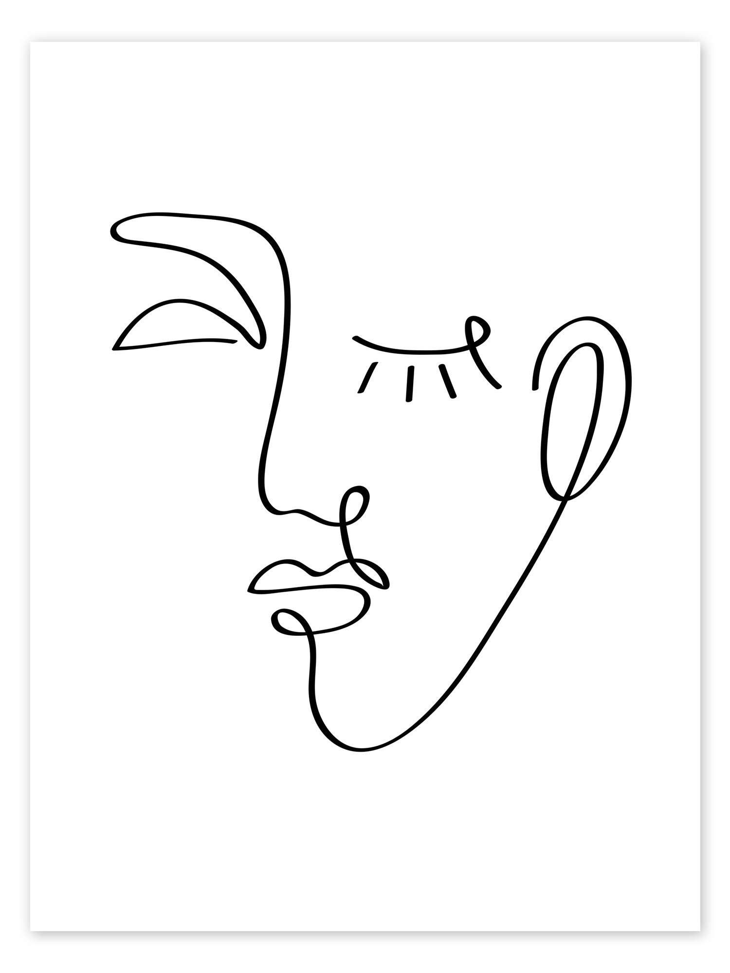 Posterlounge Wandbild Das Gesicht des Träumers, Art Couture, erhältlich als Poster, Leinwandbild, Wandsticker oder Acrylglasbild