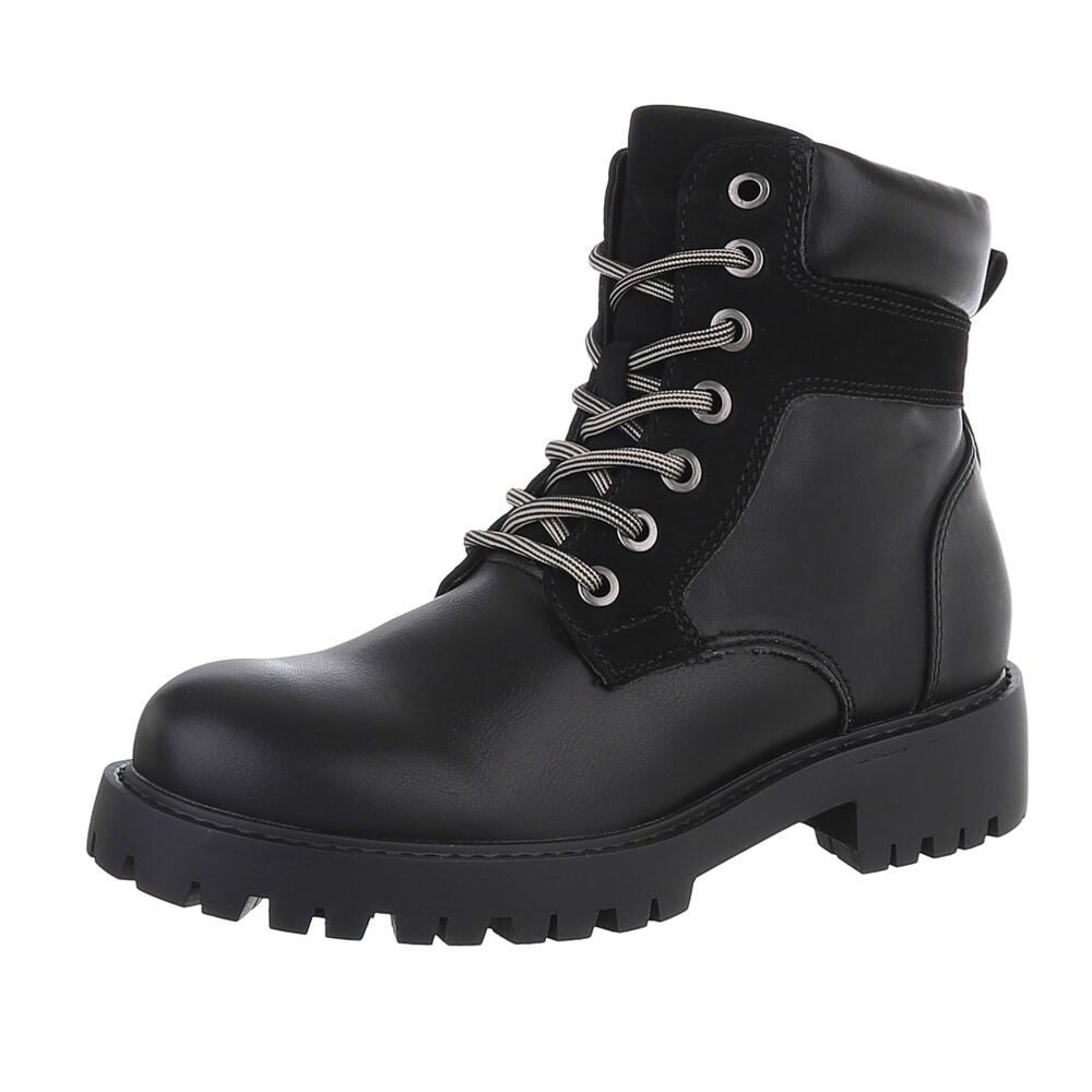 Ital-Design Damen Schnürschuhe Freizeit Stiefelette (87531907) Blockabsatz günstig online kaufen